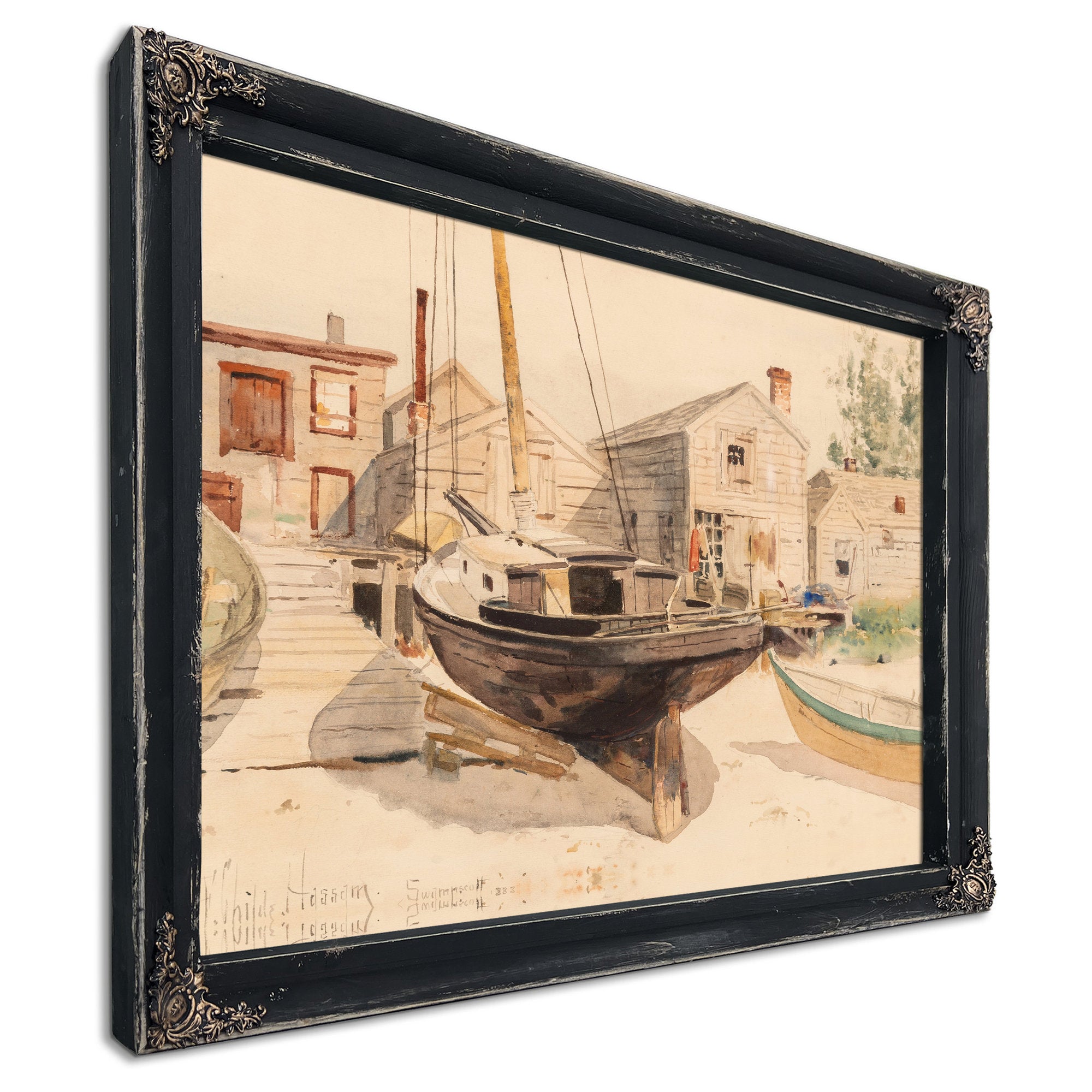 Fishhouses Swampscott By Childe Hassam