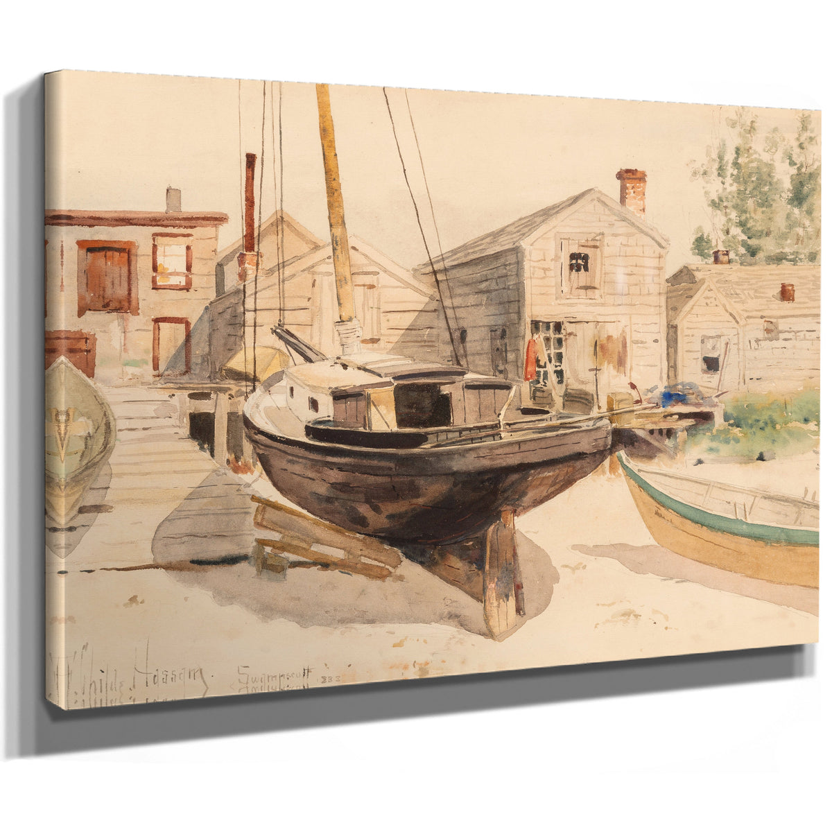 Fishhouses Swampscott By Childe Hassam