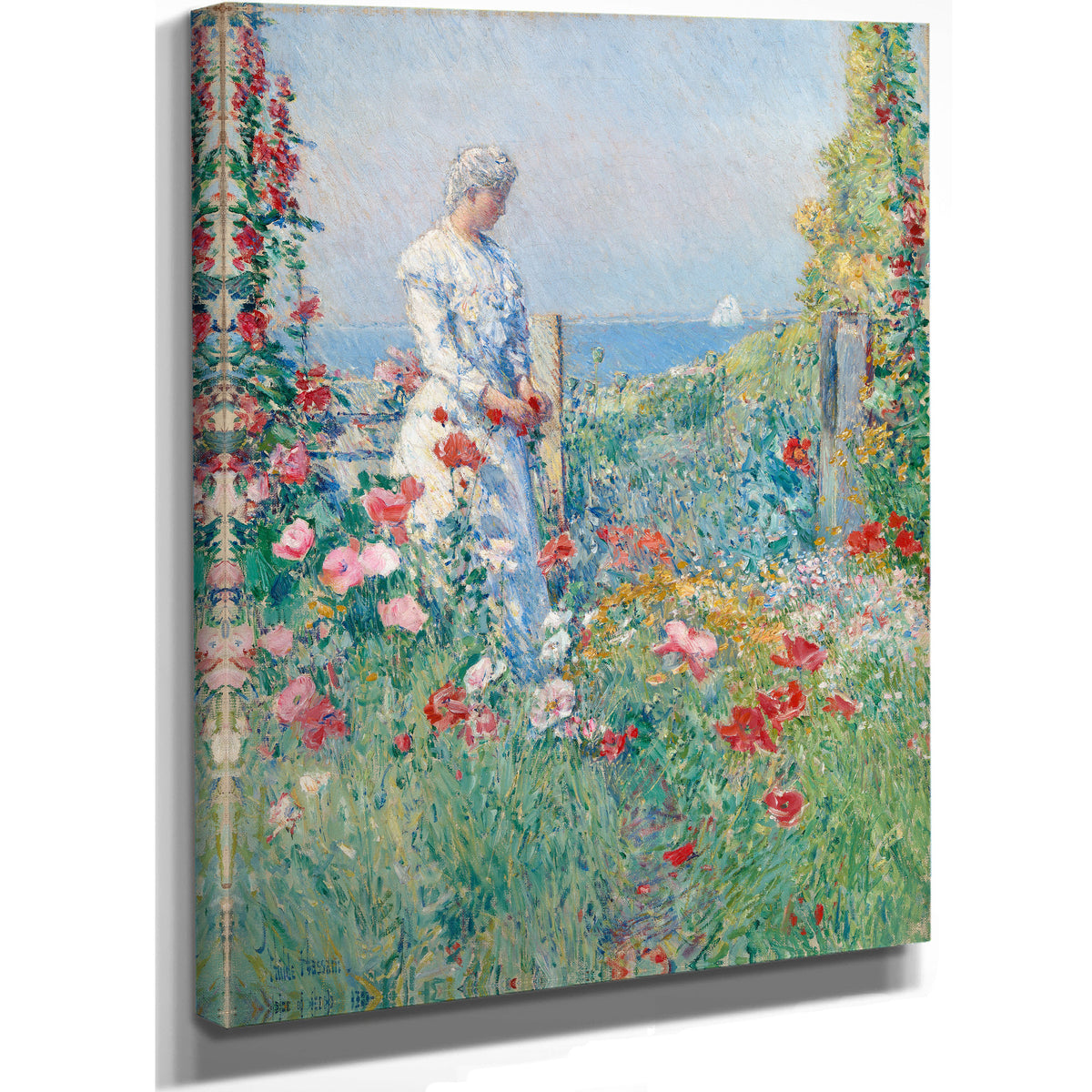 In Garden Celia Thaxter Her Garden By Childe Hassam