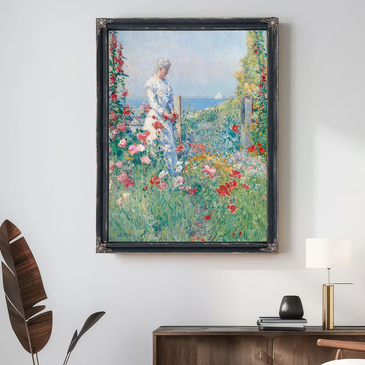 In Garden Celia Thaxter Her Garden By Childe Hassam