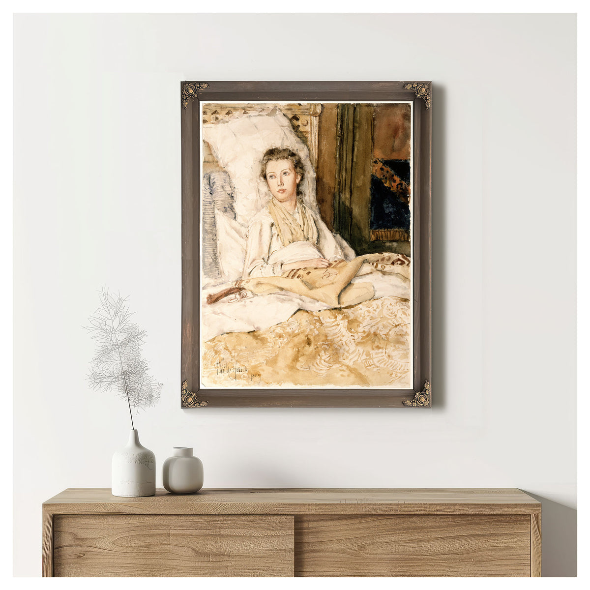 Maud Sewing By Childe Hassam