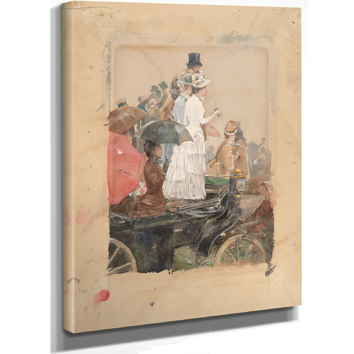 Spectators the Grand Prix By Childe Hassam