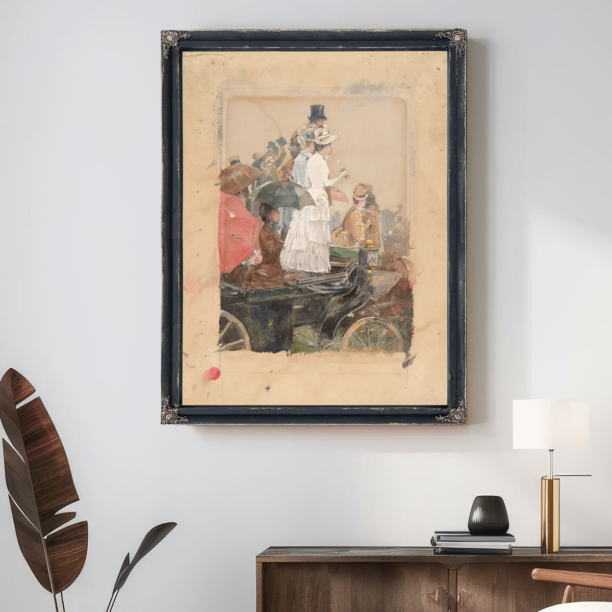 Spectators the Grand Prix By Childe Hassam