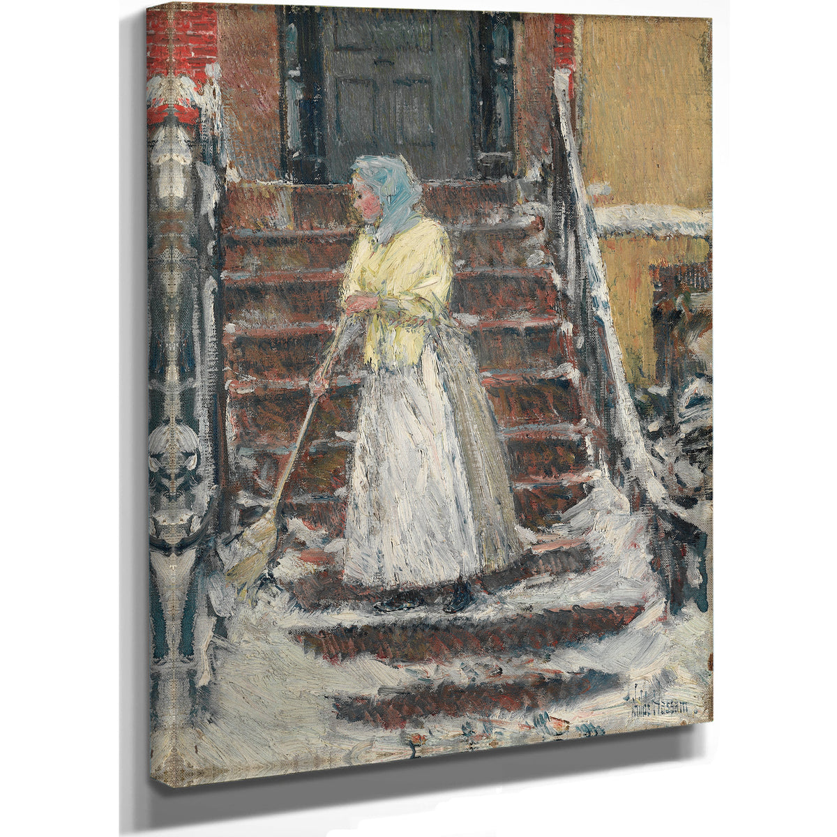 Sweeping Snow S By Childe Hassam