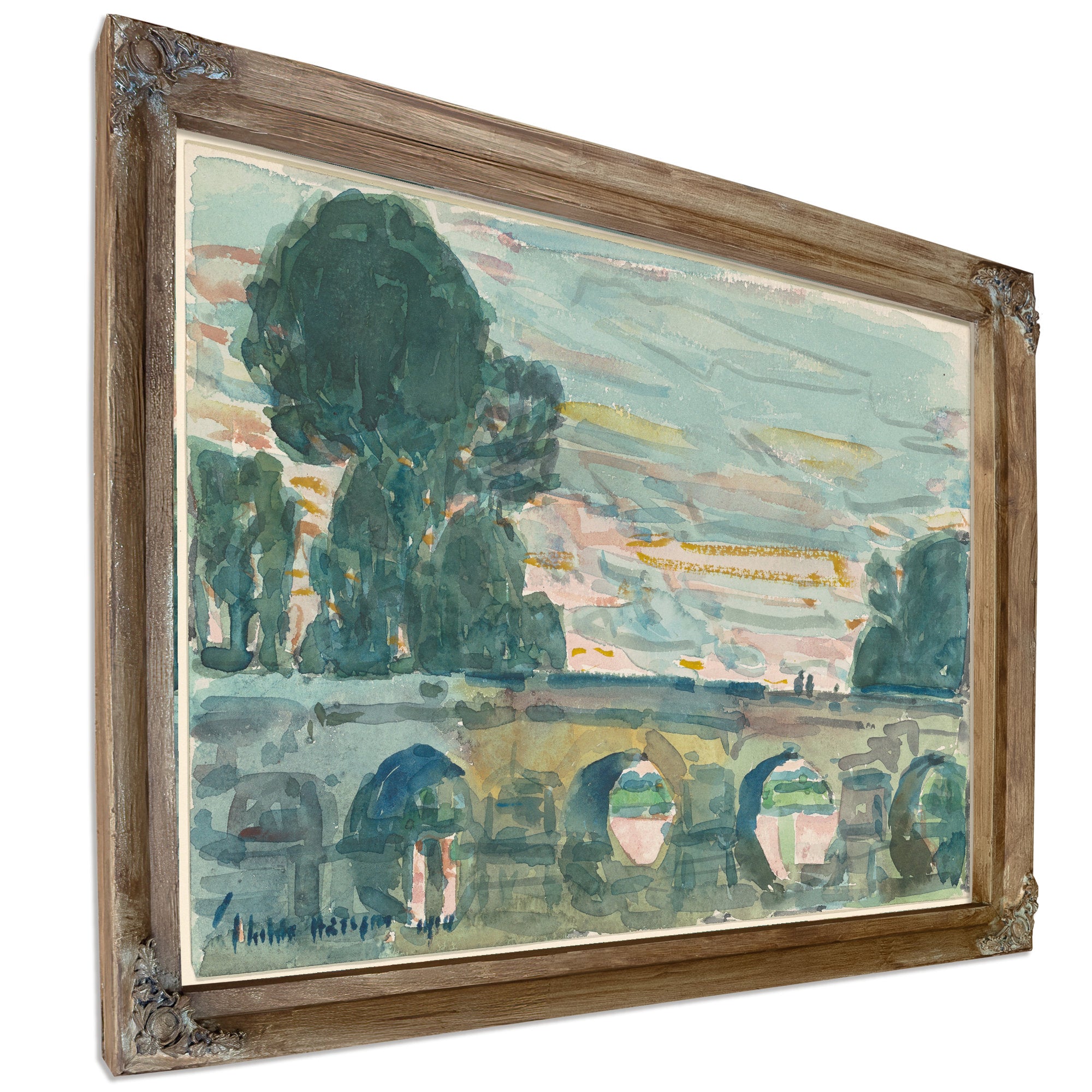 The Bridge Grez Recto By Childe Hassam