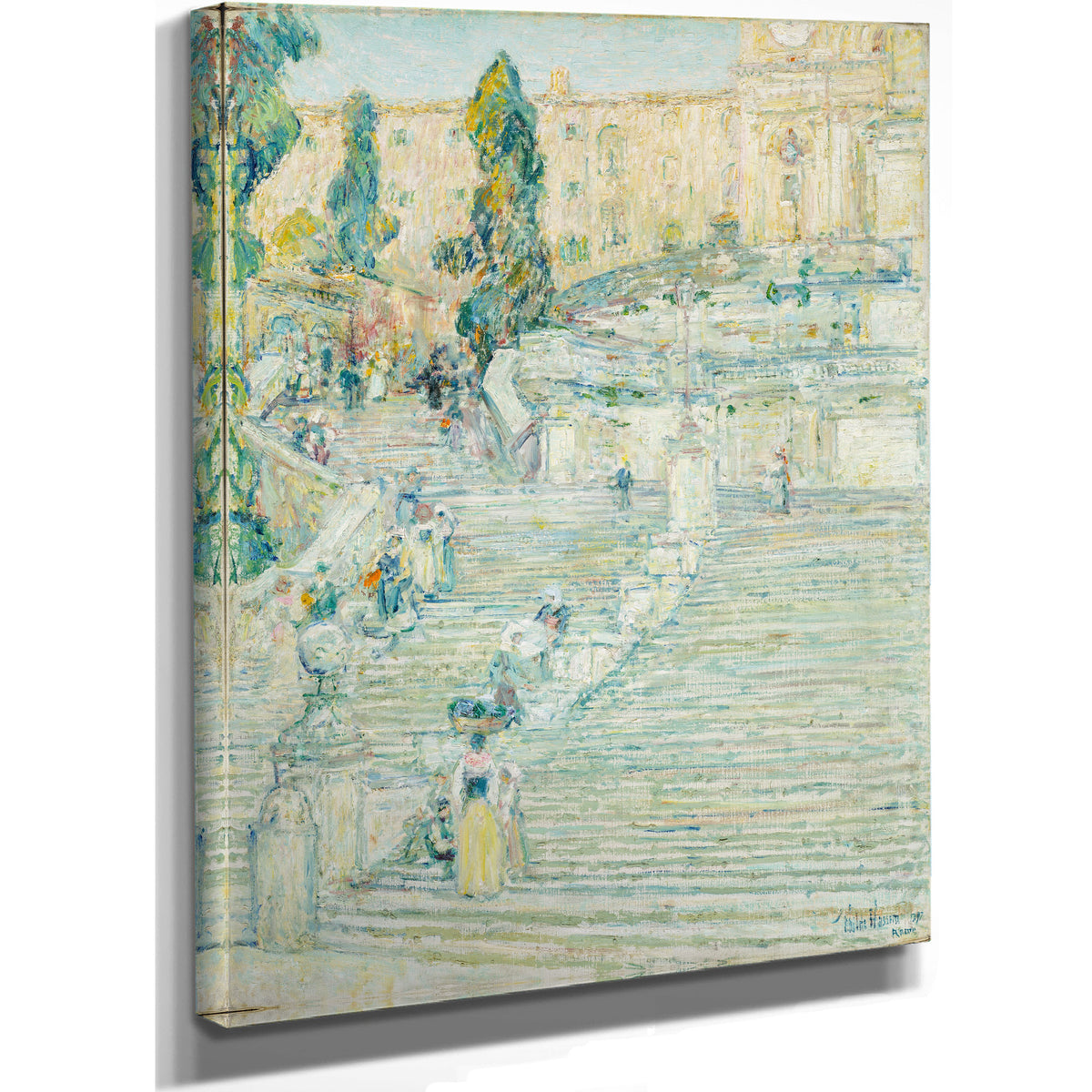 The Spanish Stairs Rome By Childe Hassam