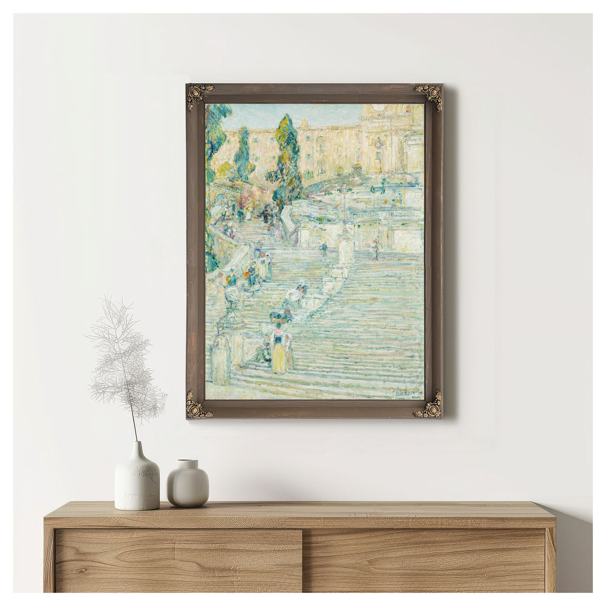 The Spanish Stairs Rome By Childe Hassam