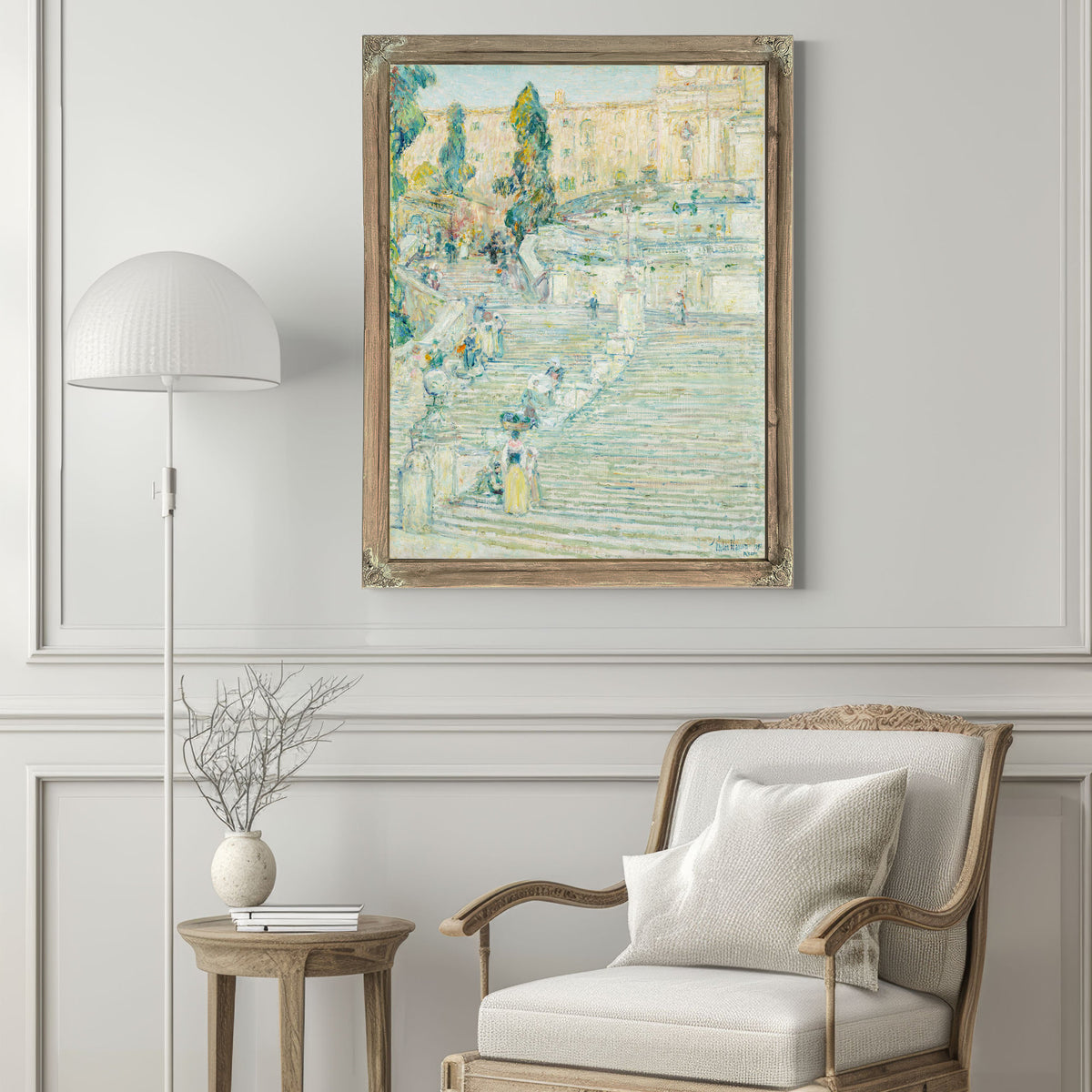 The Spanish Stairs Rome By Childe Hassam