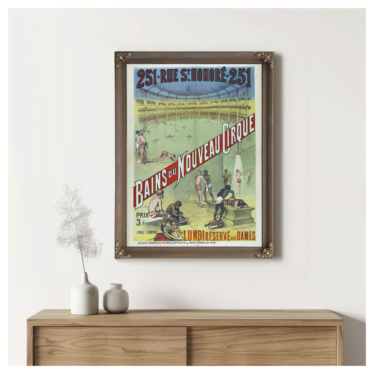 Rue St Honore 251 Bains du Nouveau By Vintage Circus Posters