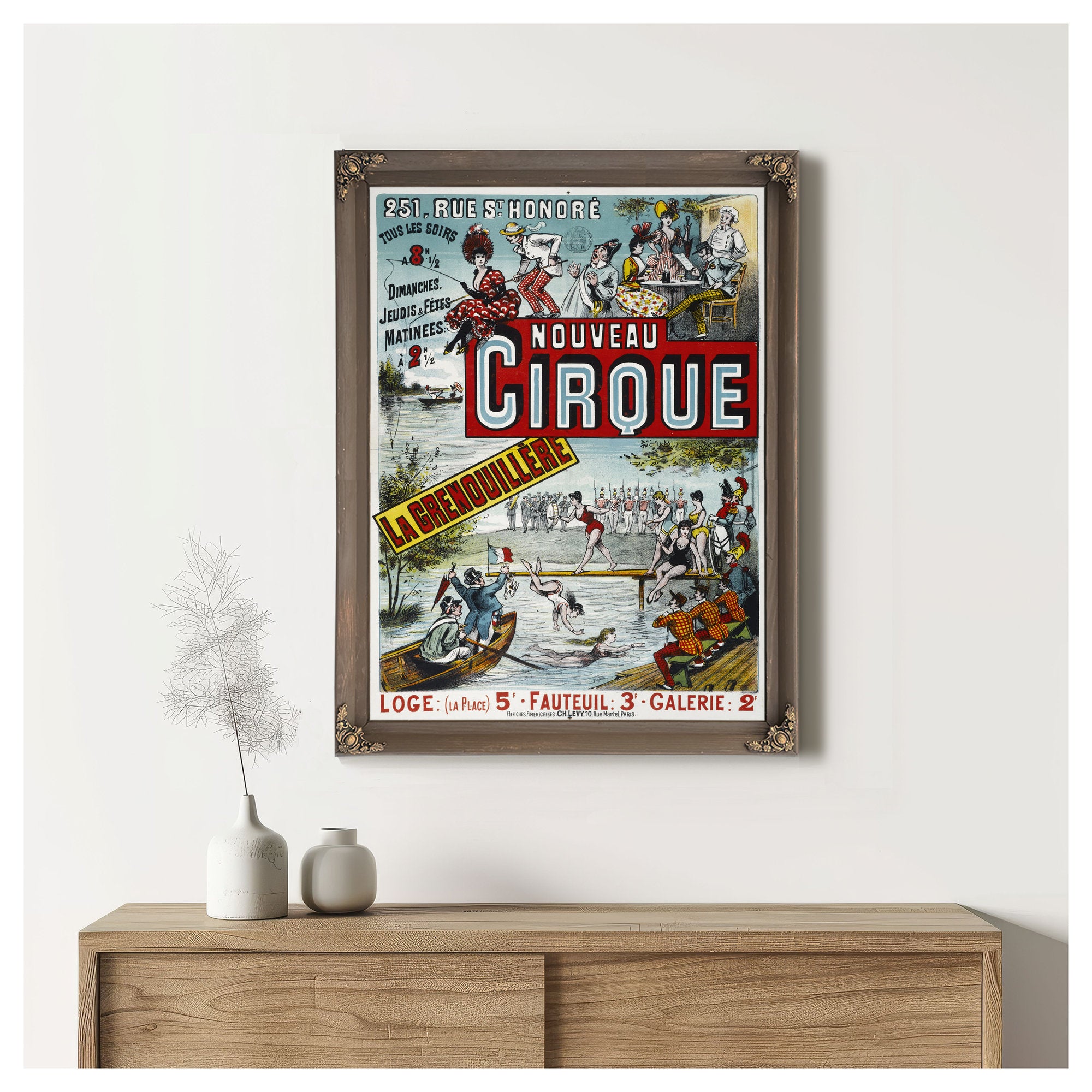 Rue St Honore Tous Les Soirs 8h 12 By Vintage Circus Posters