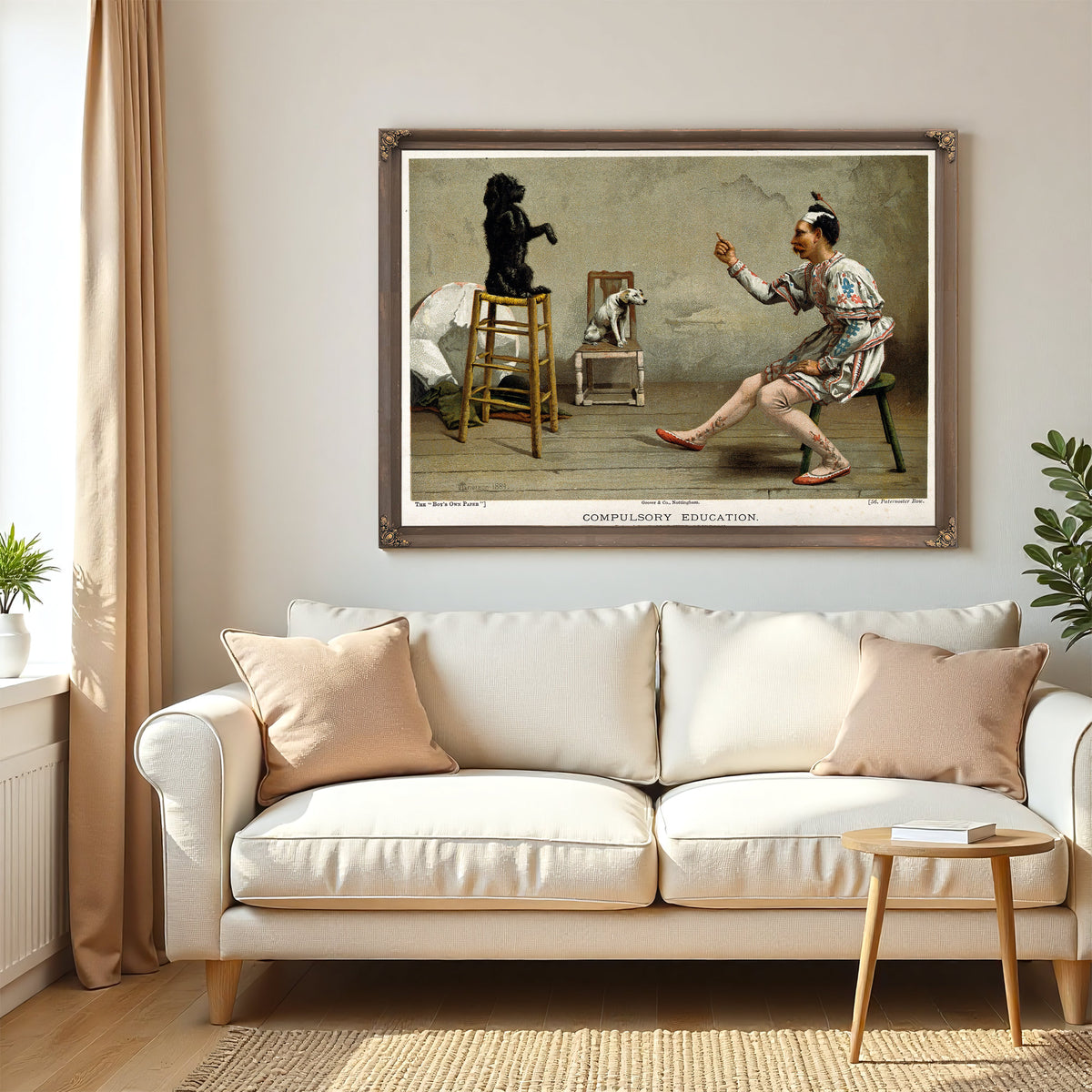 A Man an Acrobat S Outfit Teaches Dog By Circus Posters New