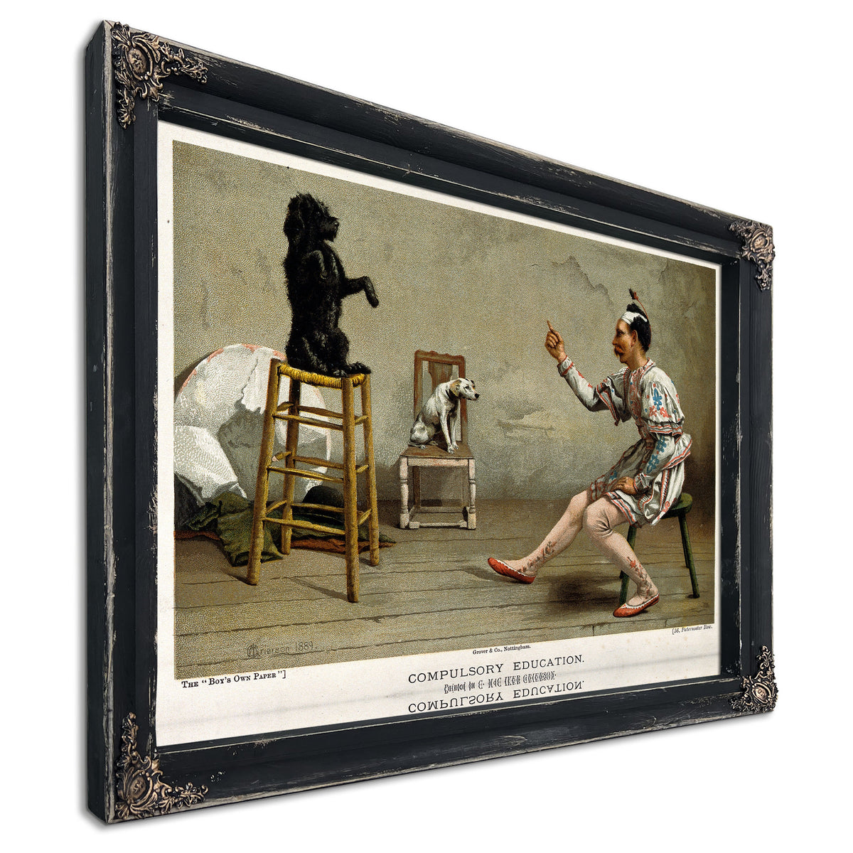 A Man an Acrobat S Outfit Teaches Dog By Circus Posters New