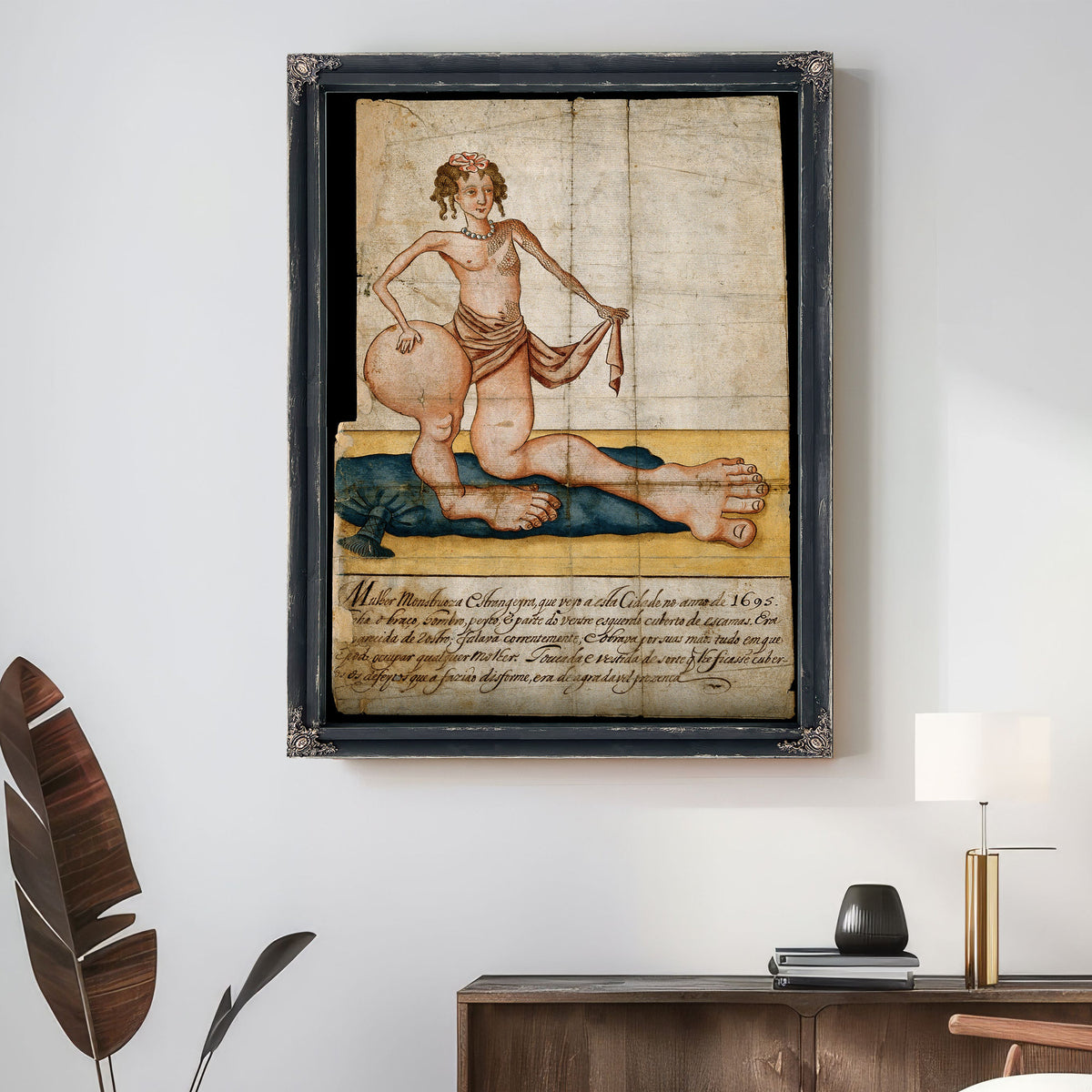 A Woman Scales Her Upper Body Grossly By Vintage Circus Posters