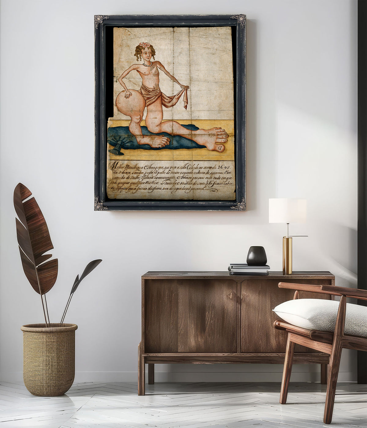 A Woman Scales Her Upper Body Grossly By Vintage Circus Posters