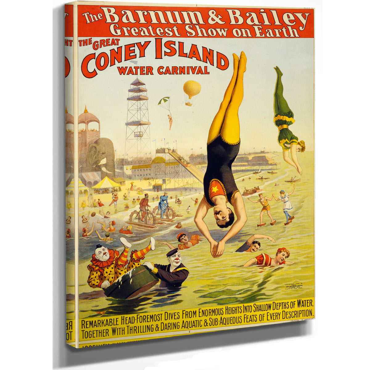 Barnum Bailey Coney Island Water By Vintage Circus Posters