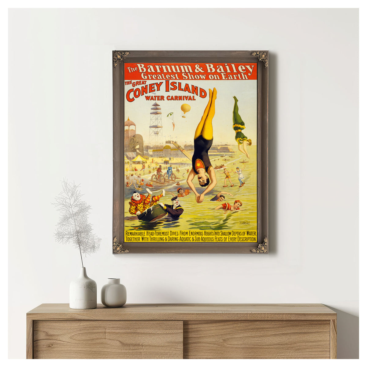 Barnum Bailey Coney Island Water By Vintage Circus Posters