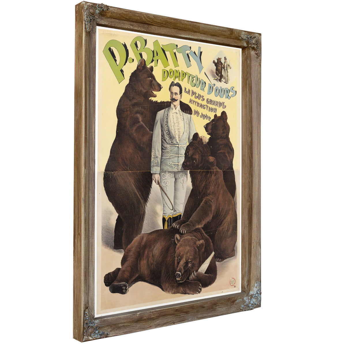 Batty Montreur D Ours la Plus Grande By Vintage Circus Posters