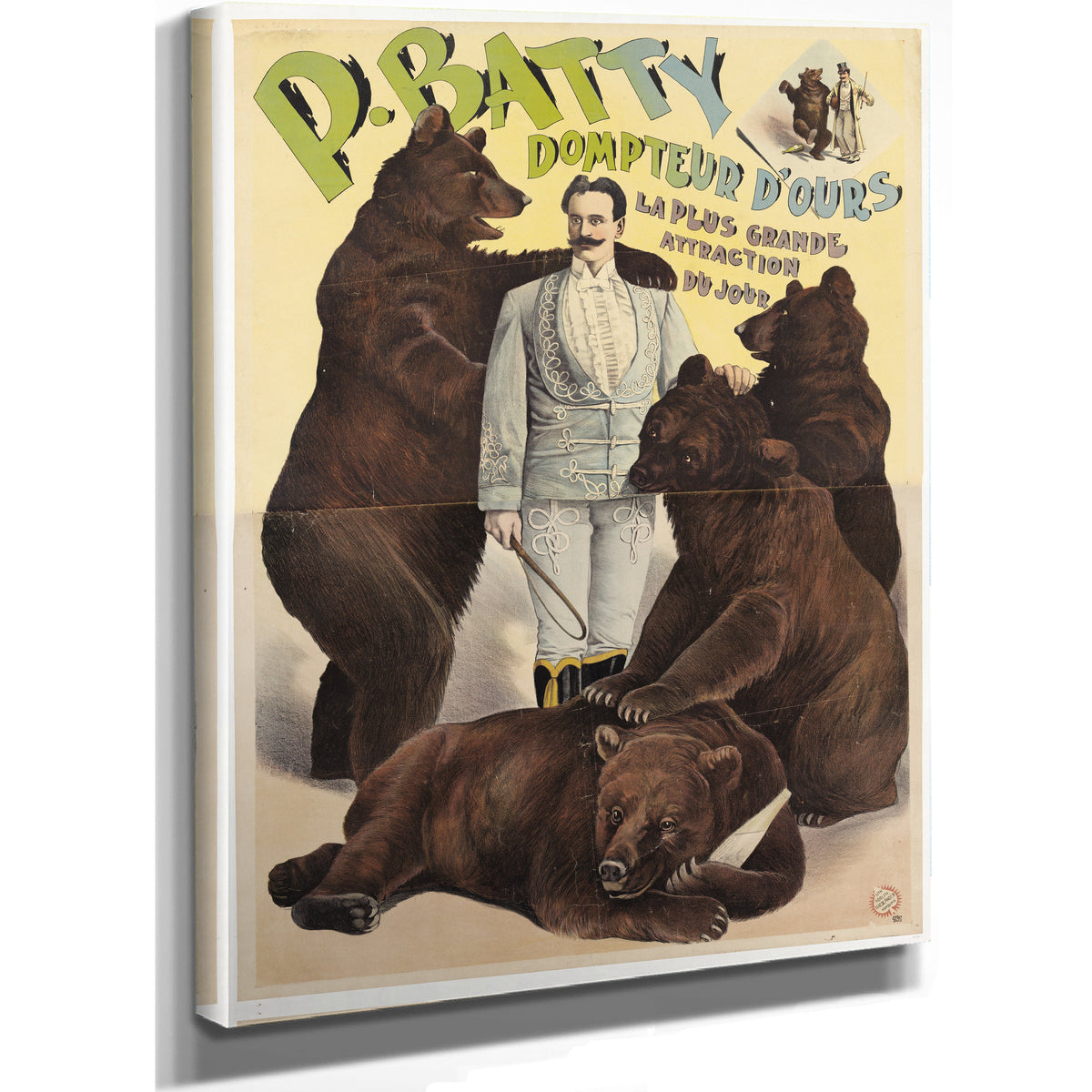 Batty Montreur D Ours la Plus Grande By Vintage Circus Posters