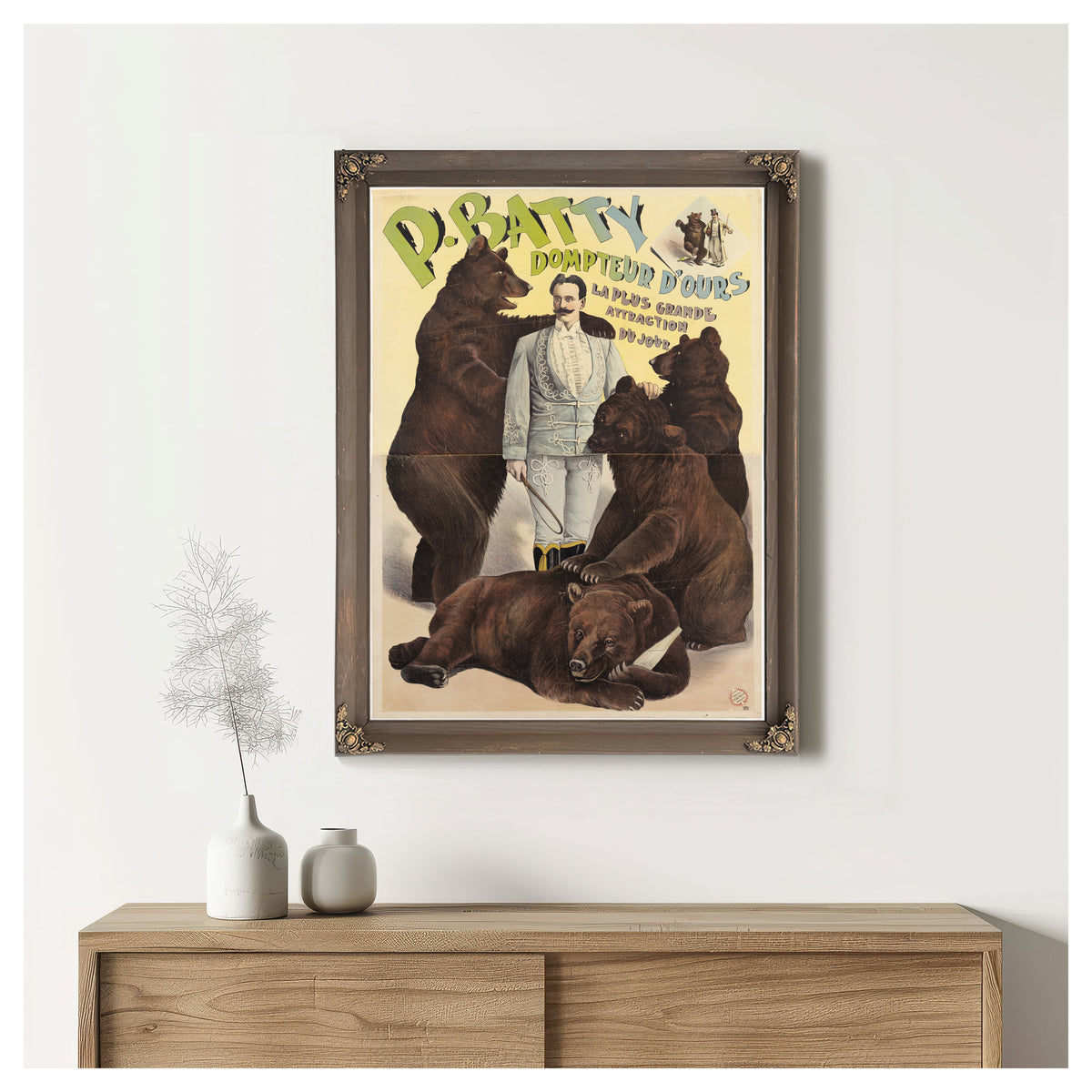 Batty Montreur D Ours la Plus Grande By Vintage Circus Posters