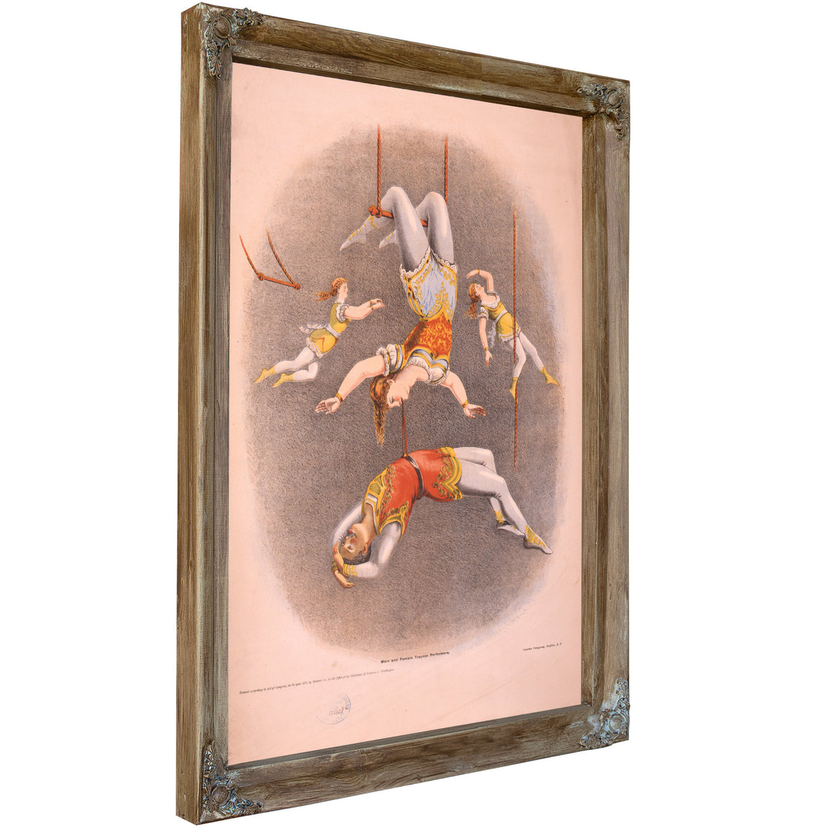 Male Female Trapeze Performers By Vintage Circus Posters