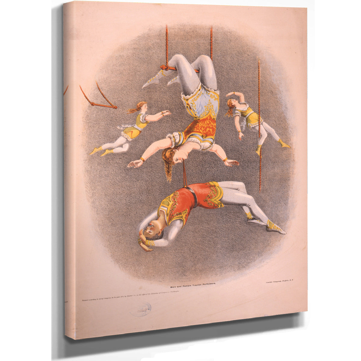 Male Female Trapeze Performers By Vintage Circus Posters