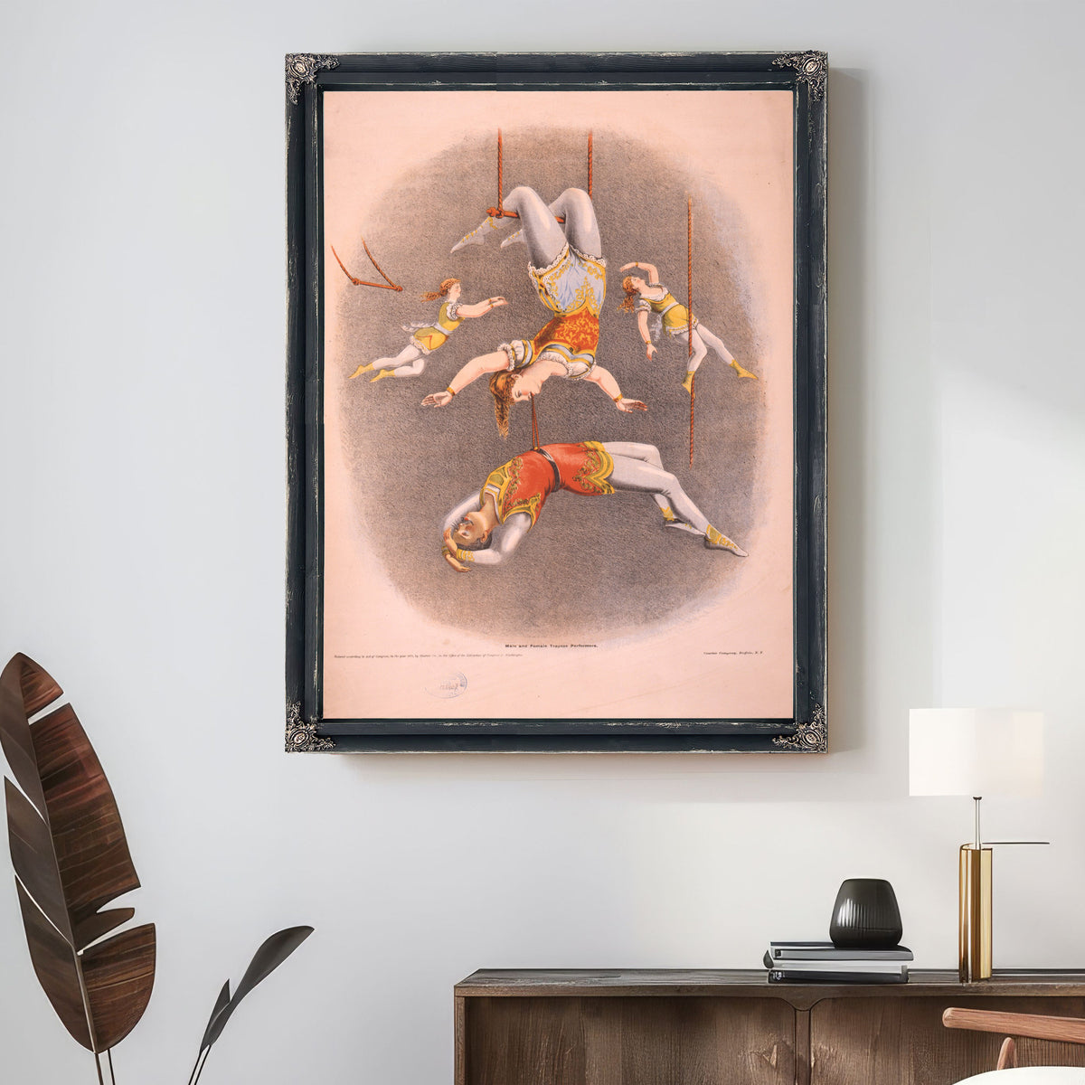Male Female Trapeze Performers By Vintage Circus Posters