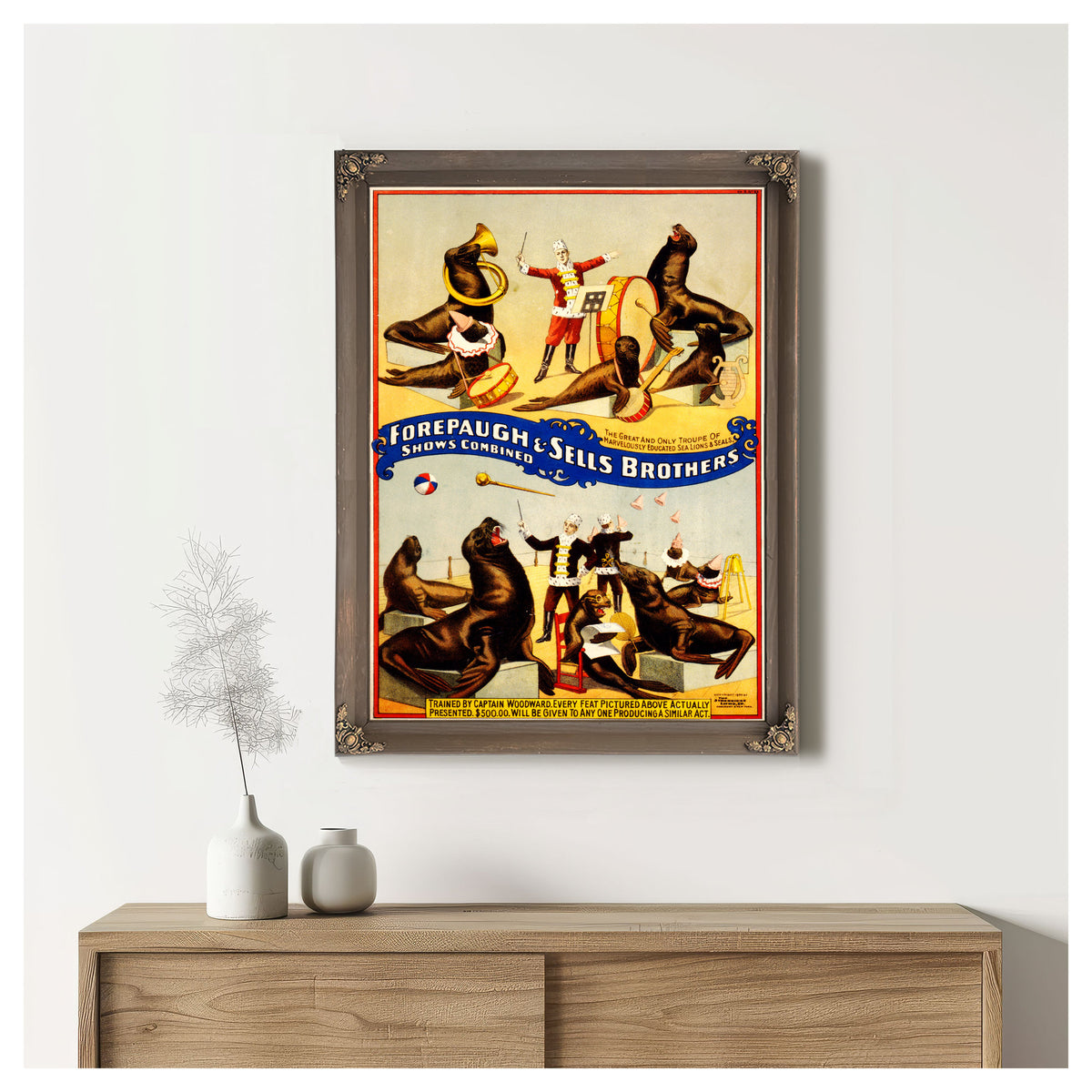 Marvelously Trained Sea Lions Seals By Vintage Circus Posters
