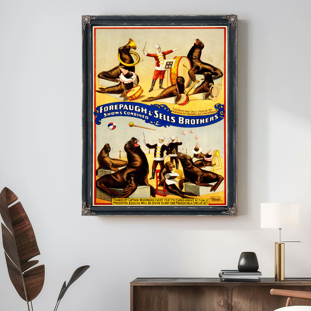 Marvelously Trained Sea Lions Seals By Vintage Circus Posters