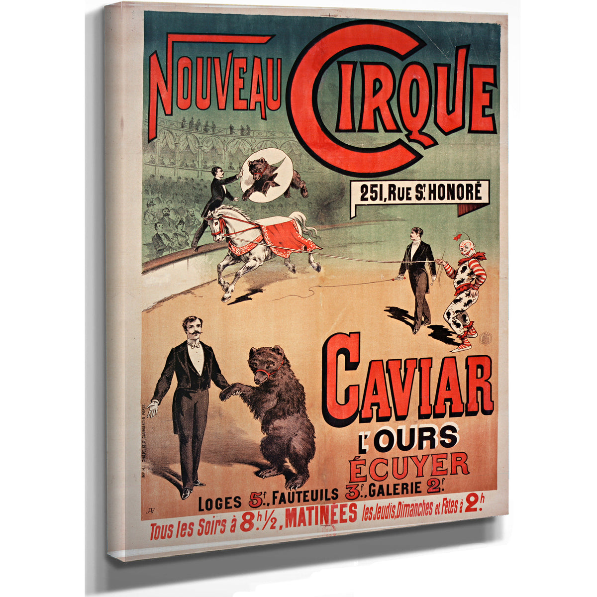 Nouveau Cirque Caviar L Ours Eucuyer By Vintage Circus Posters