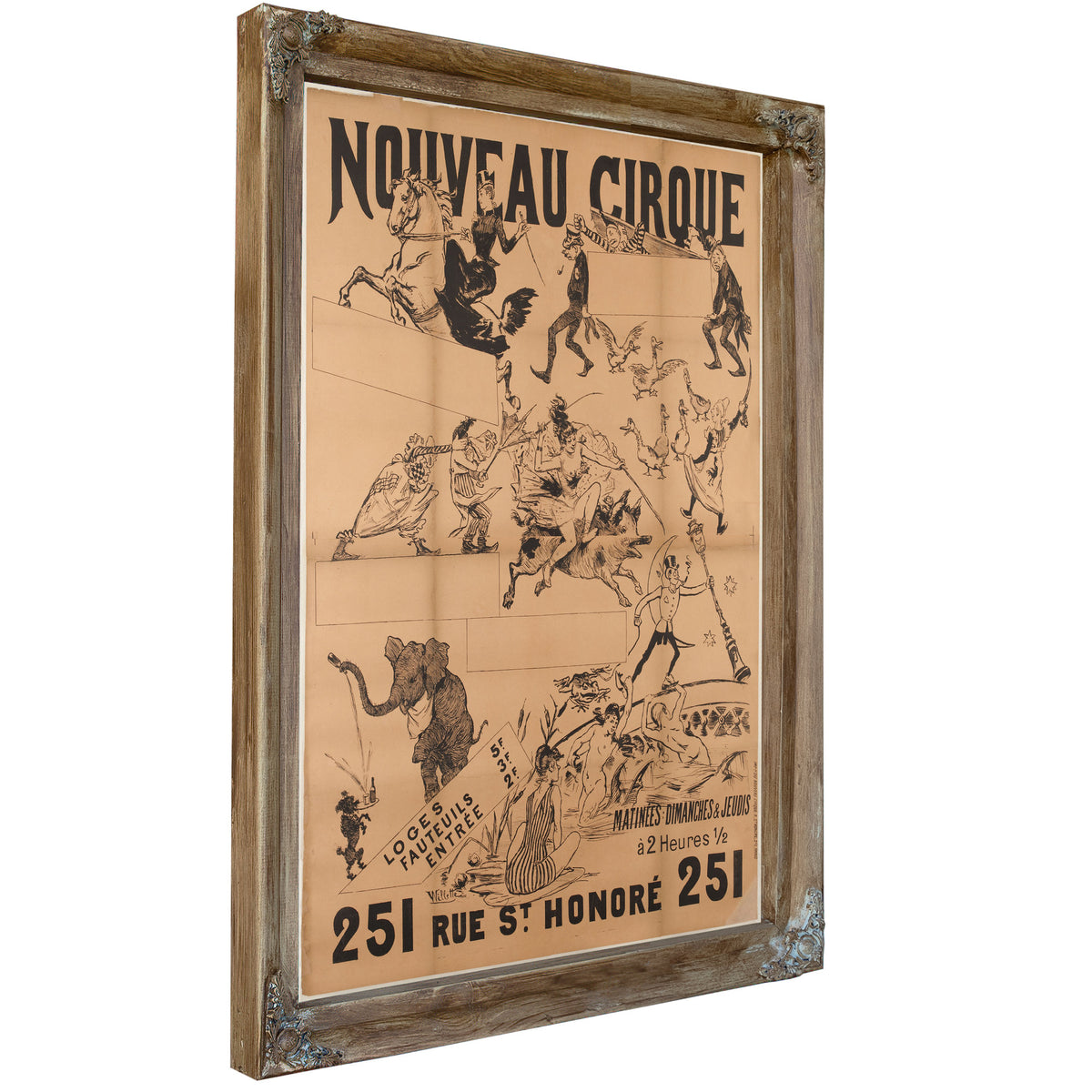 Nouveau Cirque Loges 5 F Fauteuils 3 F By Vintage Circus Posters