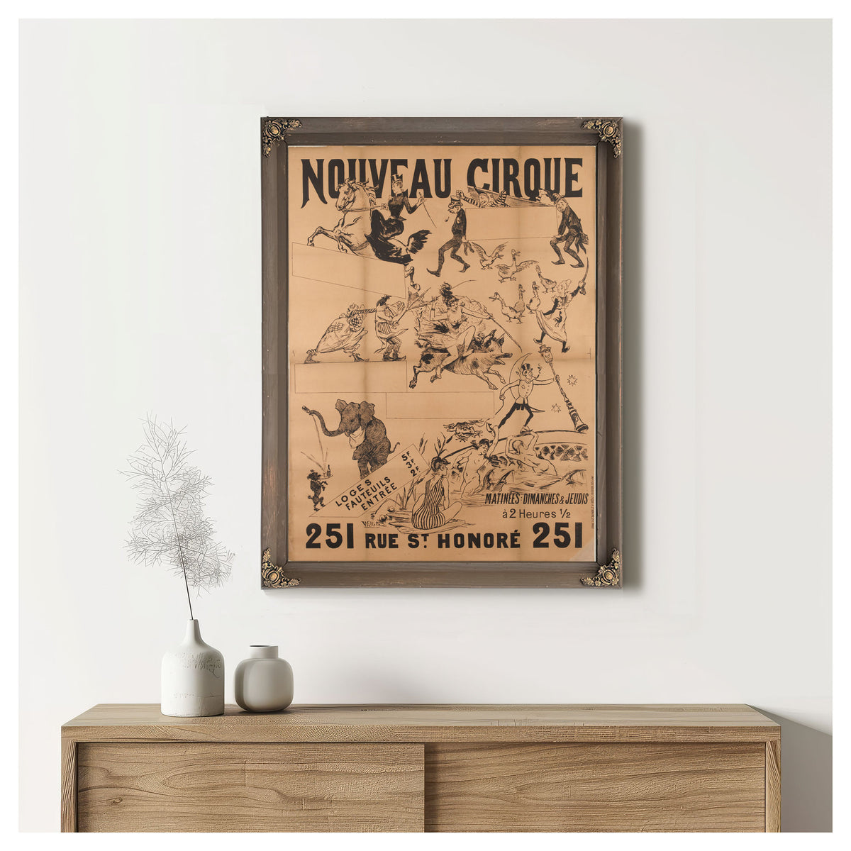 Nouveau Cirque Loges 5 F Fauteuils 3 F By Vintage Circus Posters
