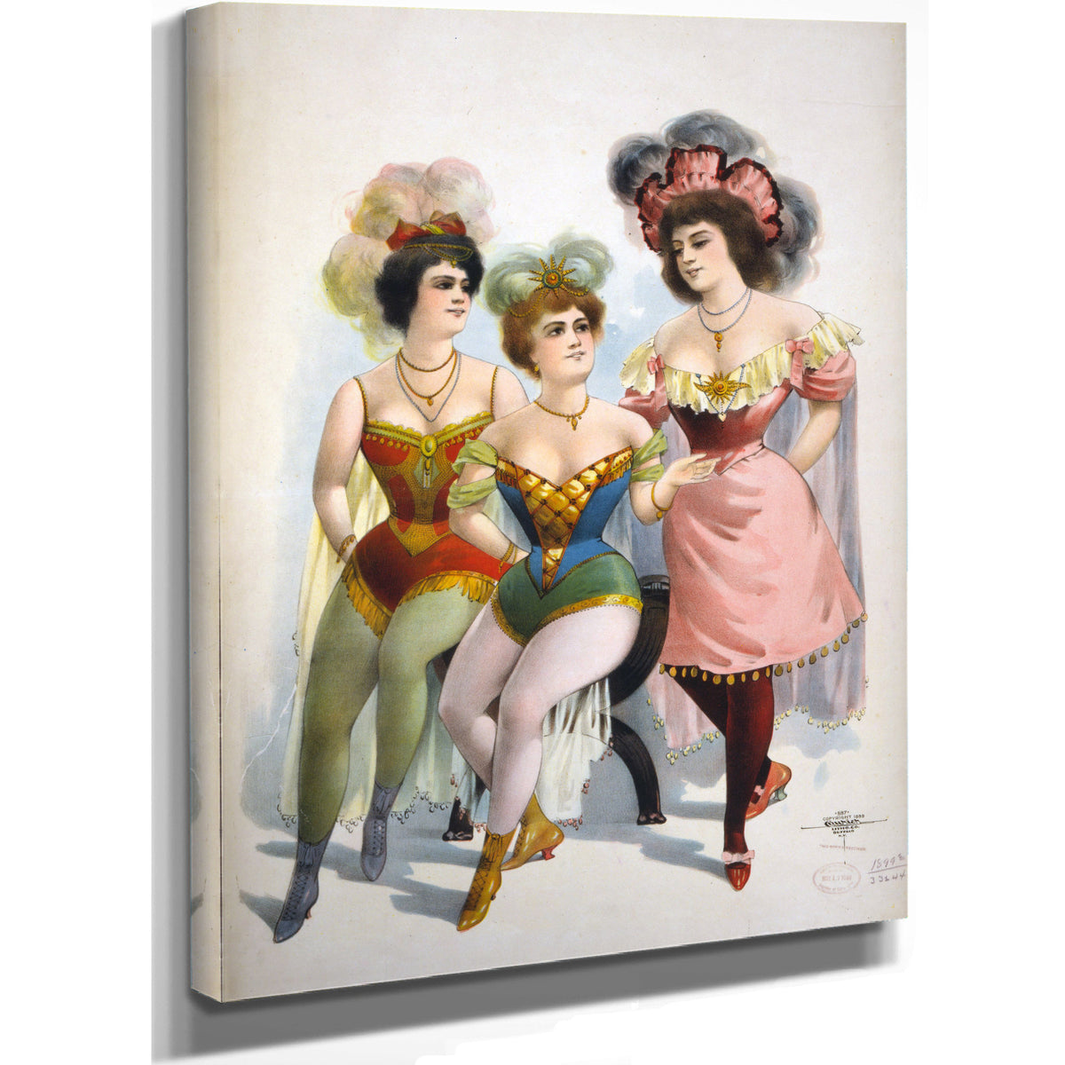 Three Women Tights Feathers By Vintage Circus Posters