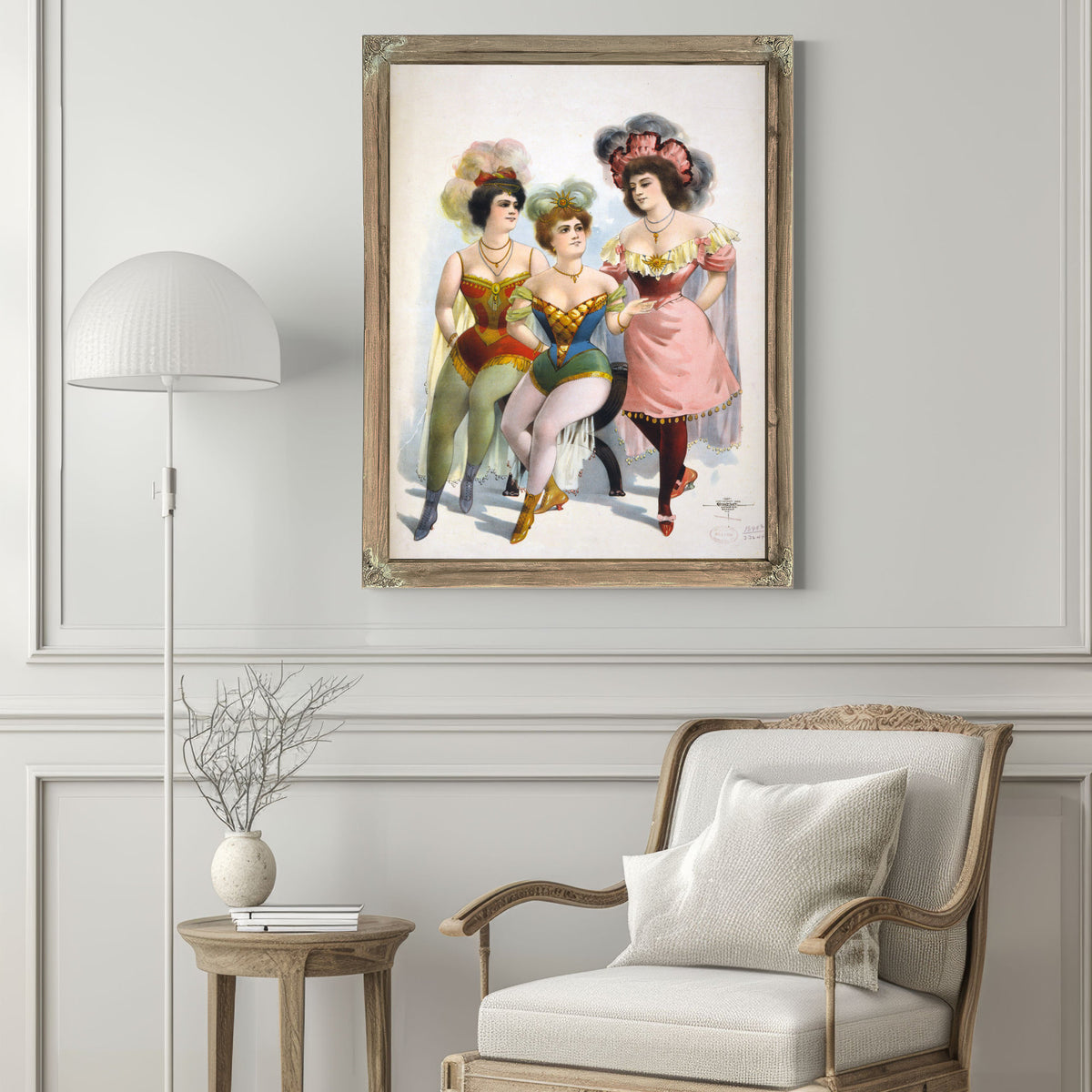 Three Women Tights Feathers By Vintage Circus Posters