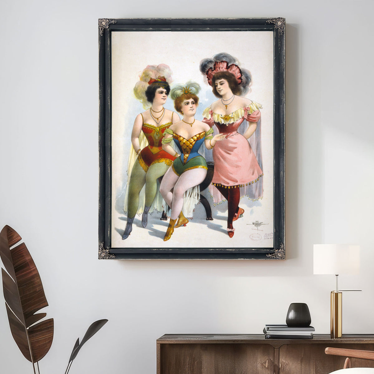 Three Women Tights Feathers By Vintage Circus Posters