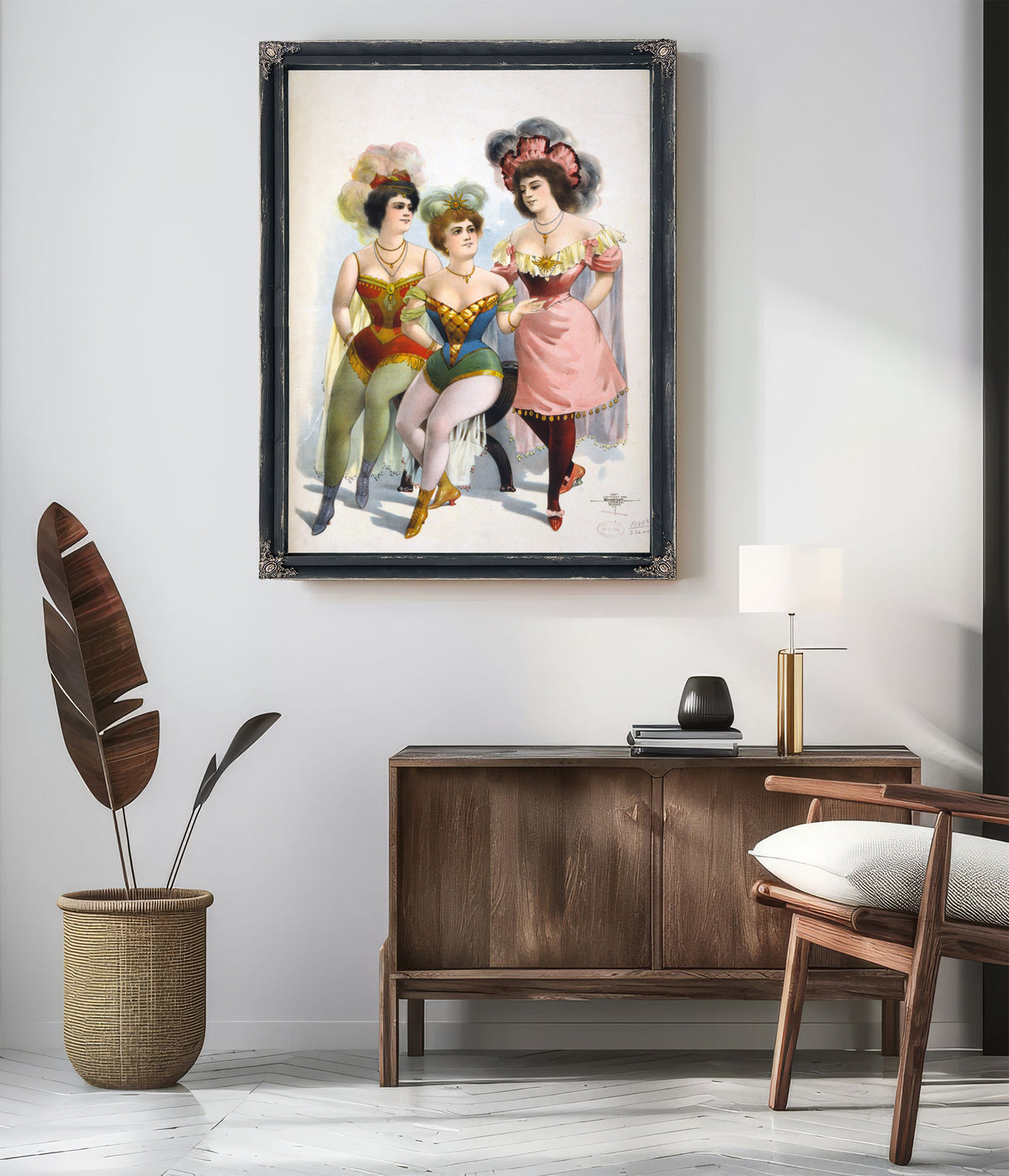 Three Women Tights Feathers By Vintage Circus Posters