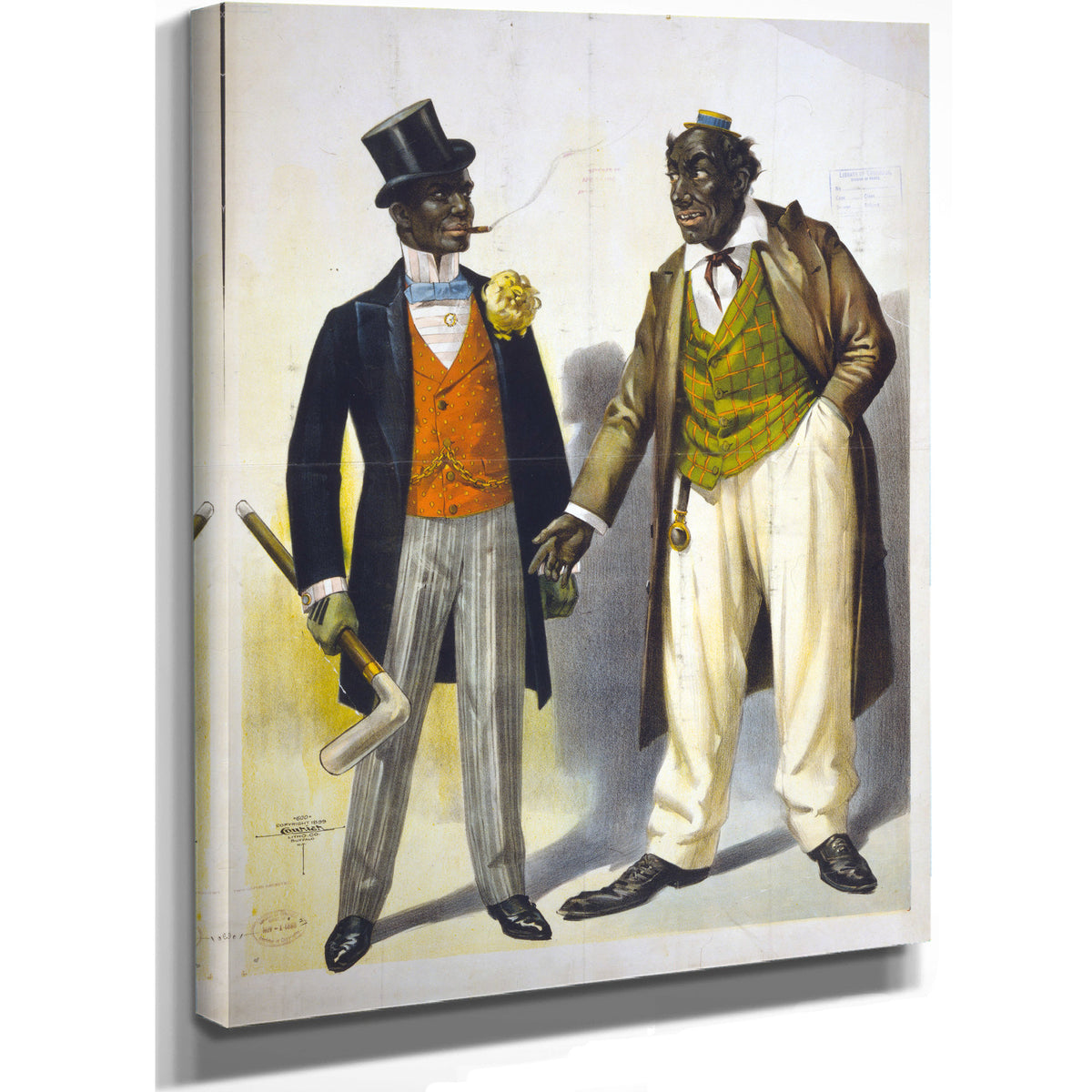 Two Performers Blackface Facing Each By Vintage Circus Posters