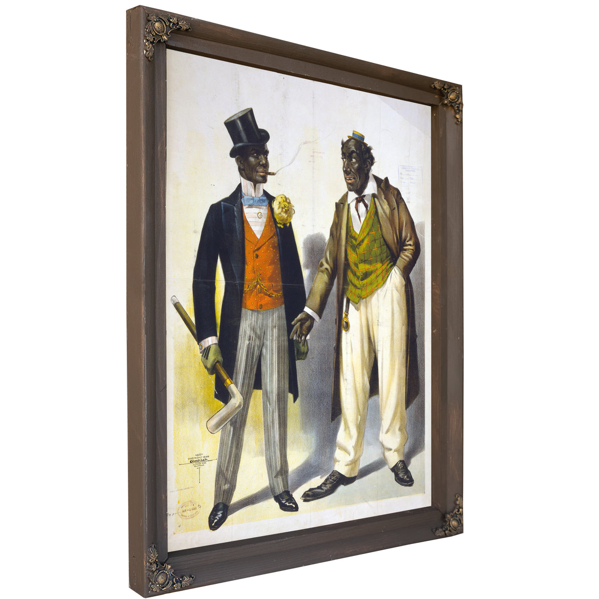 Two Performers Blackface Facing Each By Vintage Circus Posters