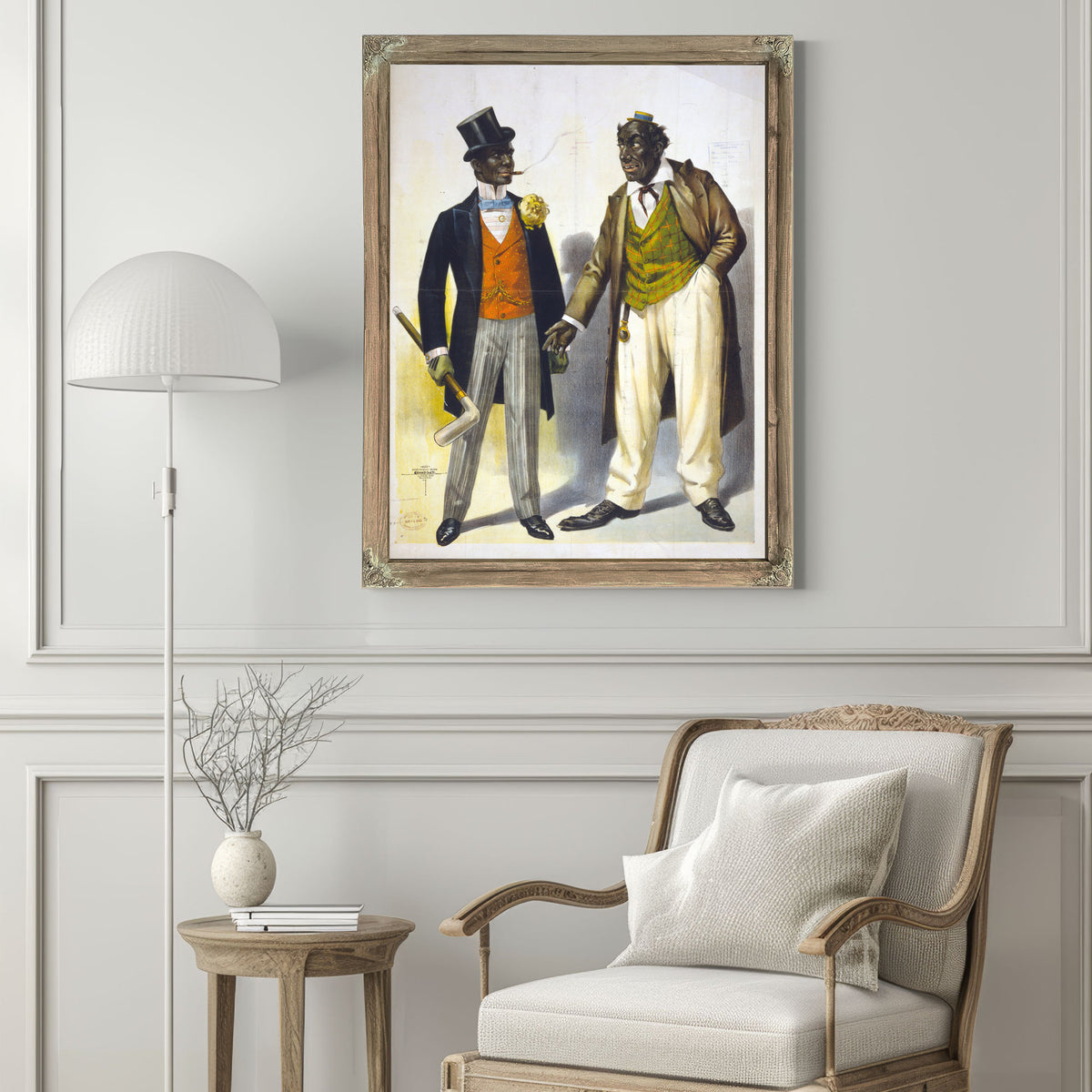 Two Performers Blackface Facing Each By Vintage Circus Posters