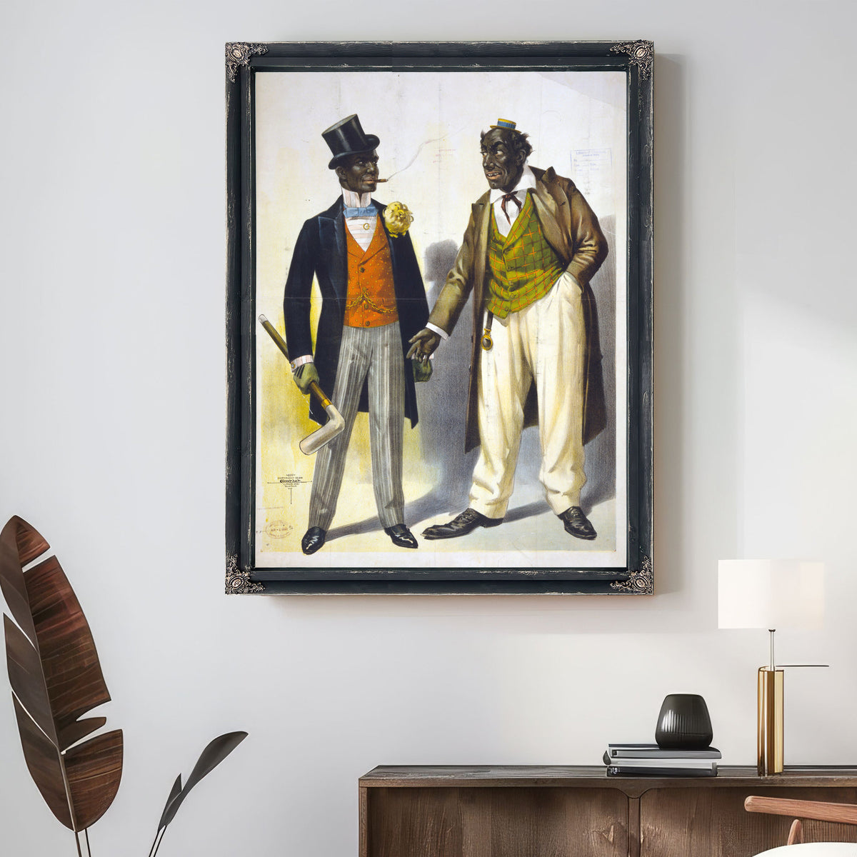 Two Performers Blackface Facing Each By Vintage Circus Posters