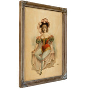 Woman Wearing Brief Costume Blue By Vintage Circus Posters