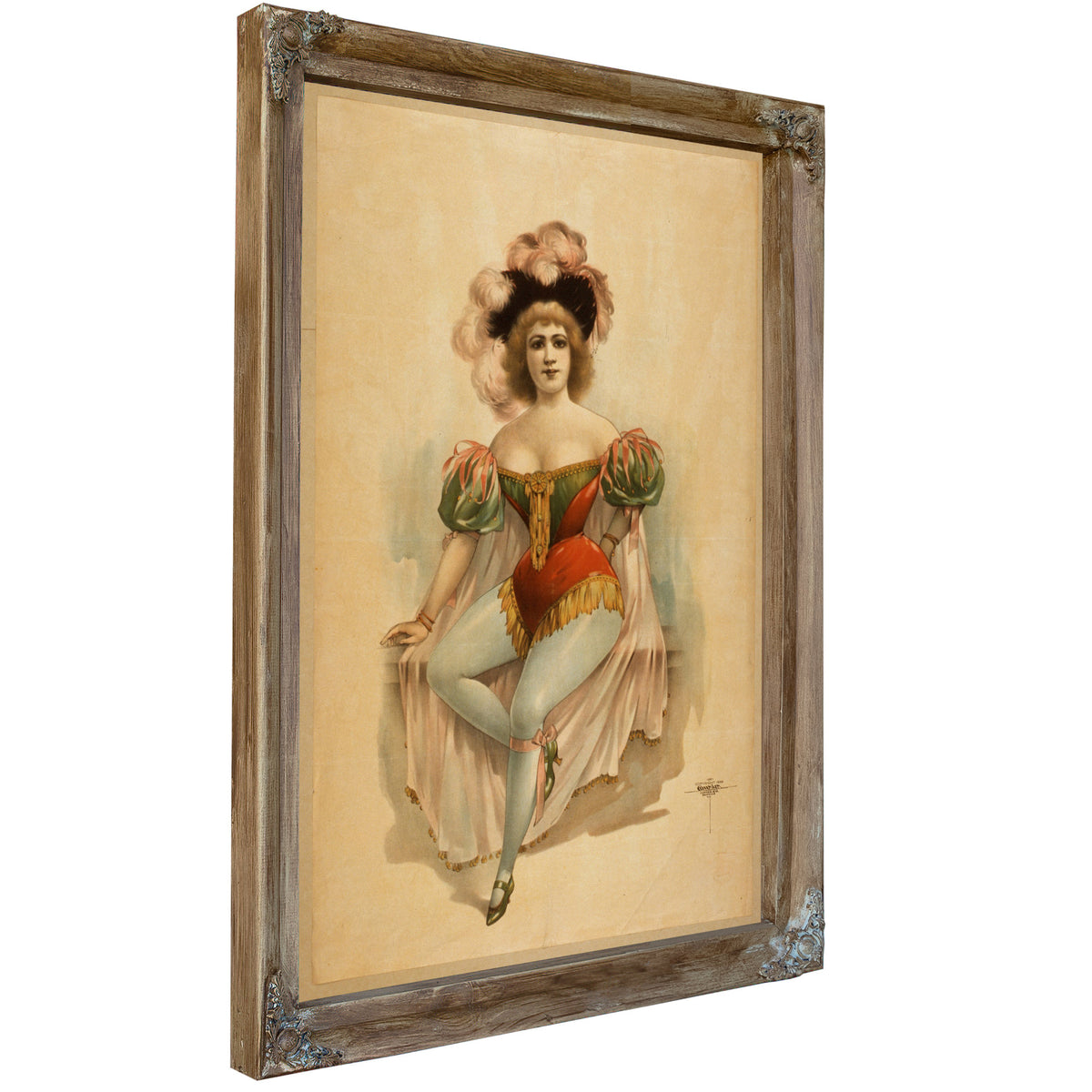 Woman Wearing Brief Costume Blue By Vintage Circus Posters