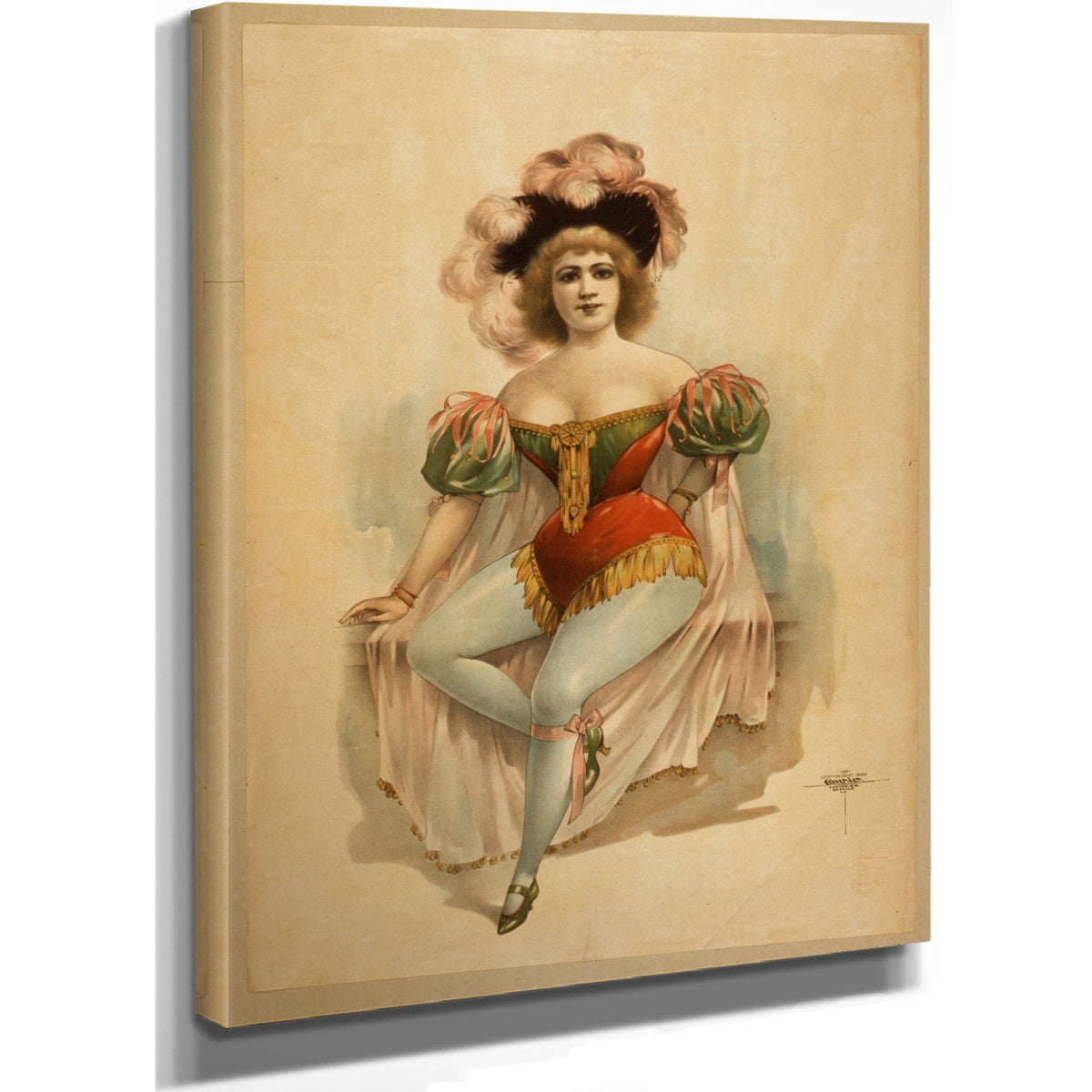 Woman Wearing Brief Costume Blue By Vintage Circus Posters