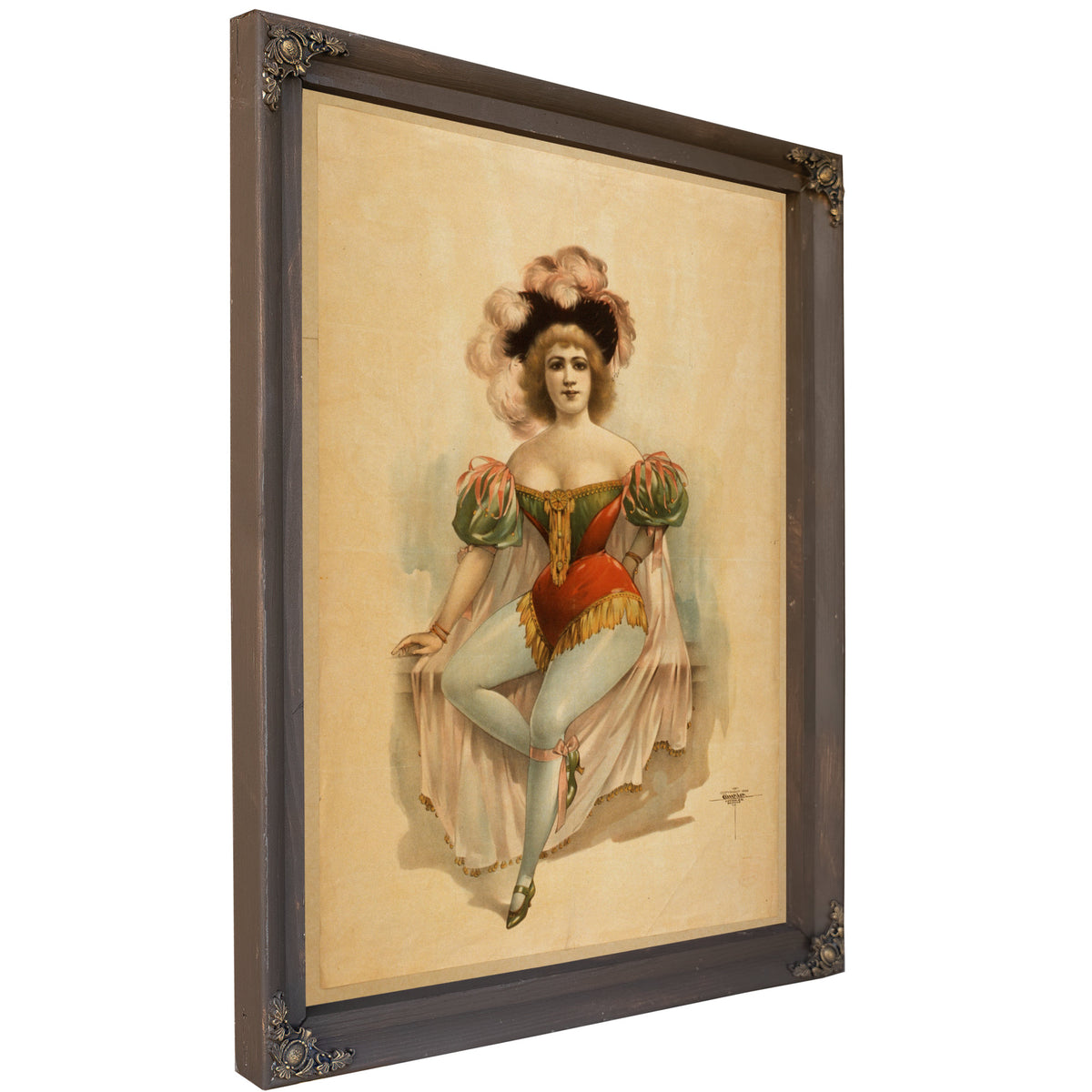 Woman Wearing Brief Costume Blue By Vintage Circus Posters