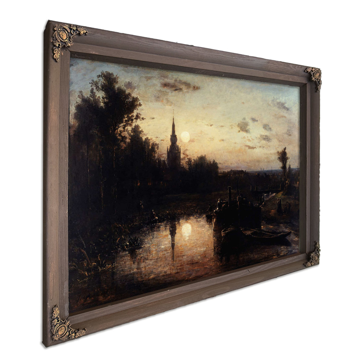 Clair De Lune A Overschie Environs De Rotterdam by Johan Barthold Jongkind