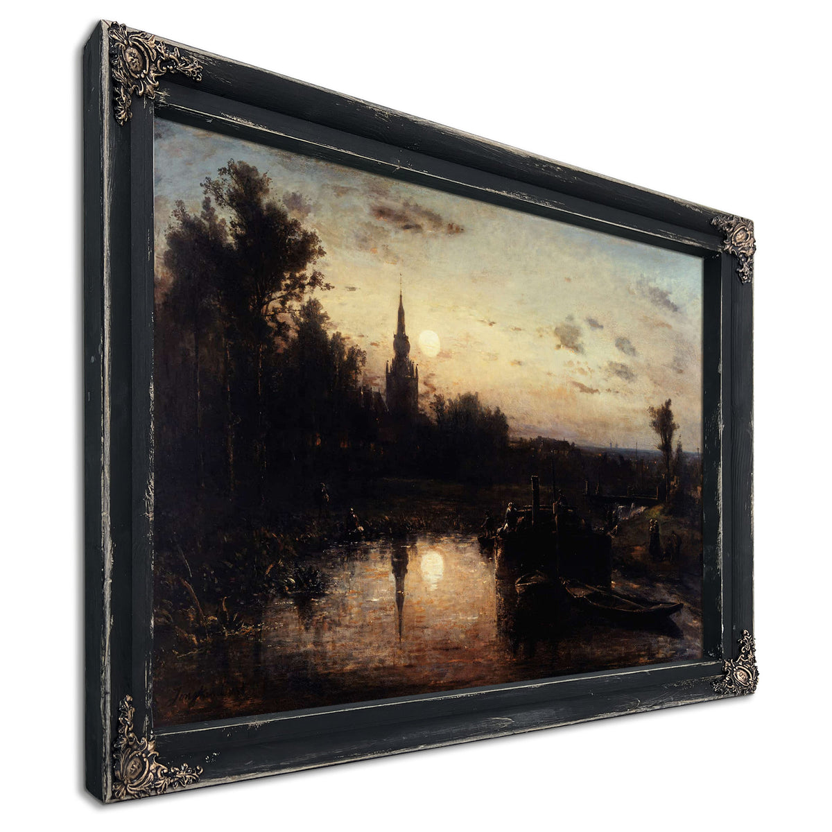 Clair De Lune A Overschie Environs De Rotterdam by Johan Barthold Jongkind