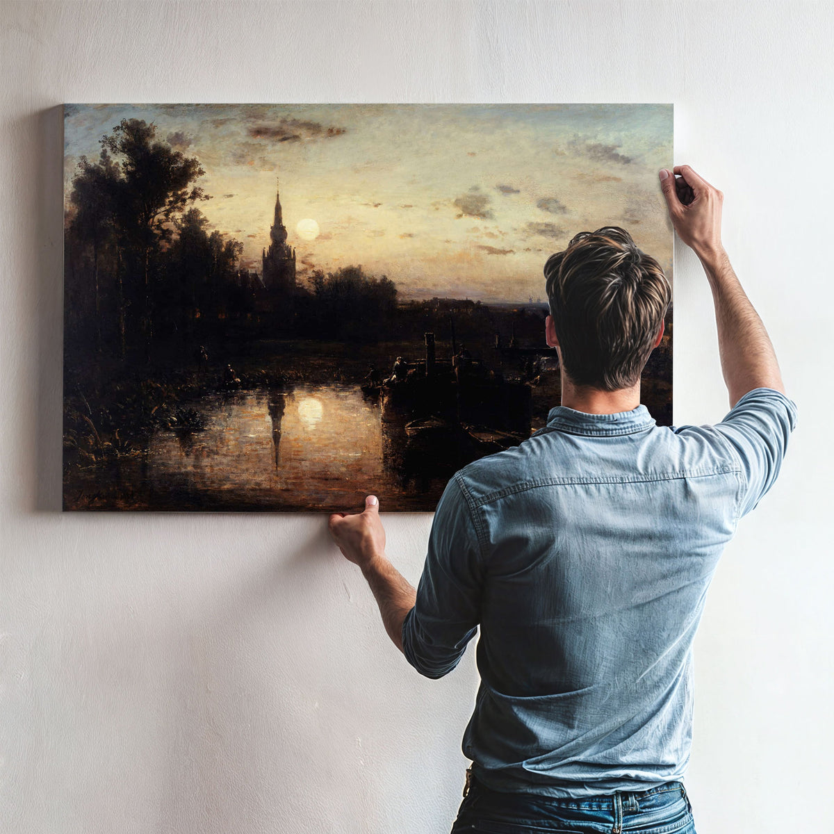 Clair De Lune A Overschie Environs De Rotterdam by Johan Barthold Jongkind
