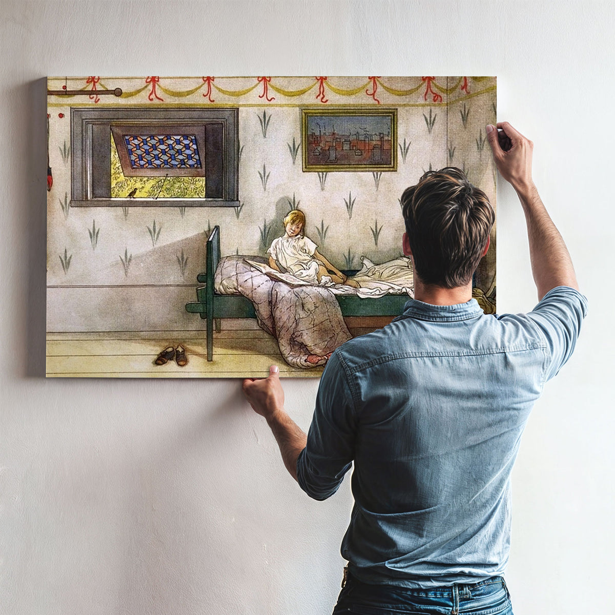 Cock A Doodle Doo, It's Seven O'clock! By Carl Larsson