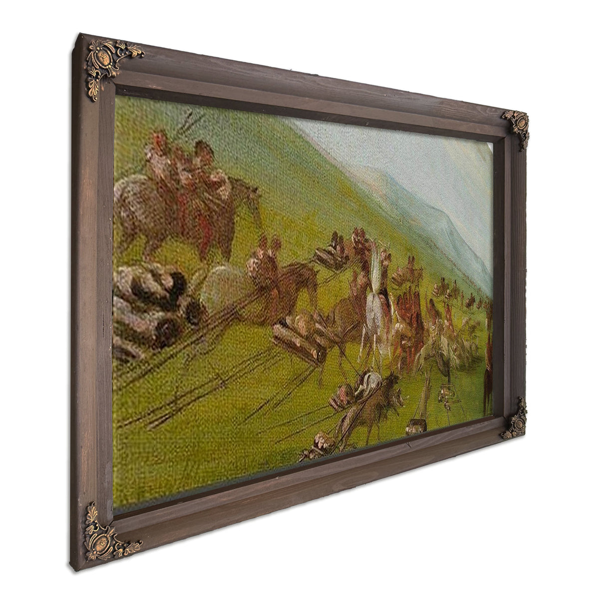 Comanche Moving Camp, Dog Fight Enroute By George Catlin