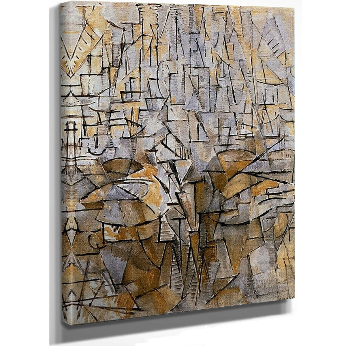 Composition No 3 1912 1913 Oil On Canvas 950X800Mm Haags Gemeentenmuseum Hague By Piet Mondrian