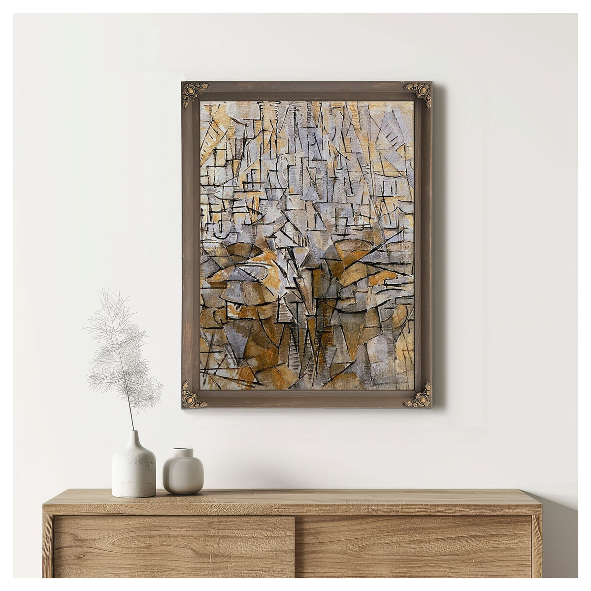 Composition No 3 1912 1913 Oil On Canvas 950X800Mm Haags Gemeentenmuseum Hague By Piet Mondrian
